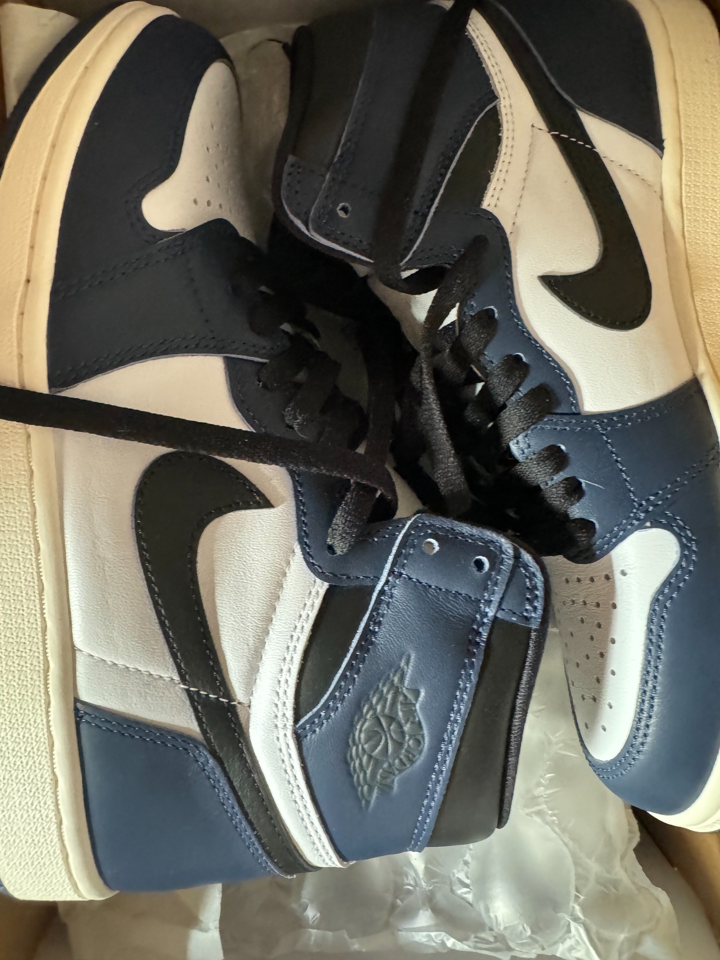 custom review-Jordan Air Jordan 1 High OG 'Midnight Blue' High Top Vintage Баскетбольные Кроссовки Мужские Синий Белый