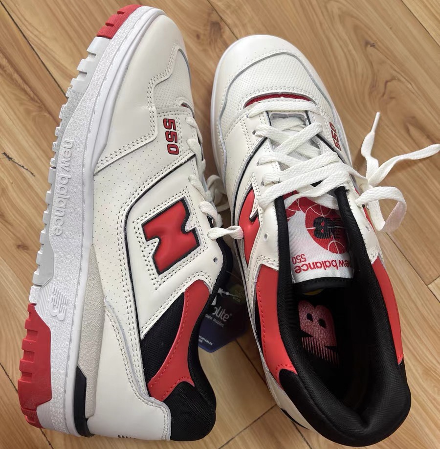 custom review-New Balance NB 550 Амортизация Низкий Топ Винтажные Баскетбольные Кроссовки Унисекс Красный