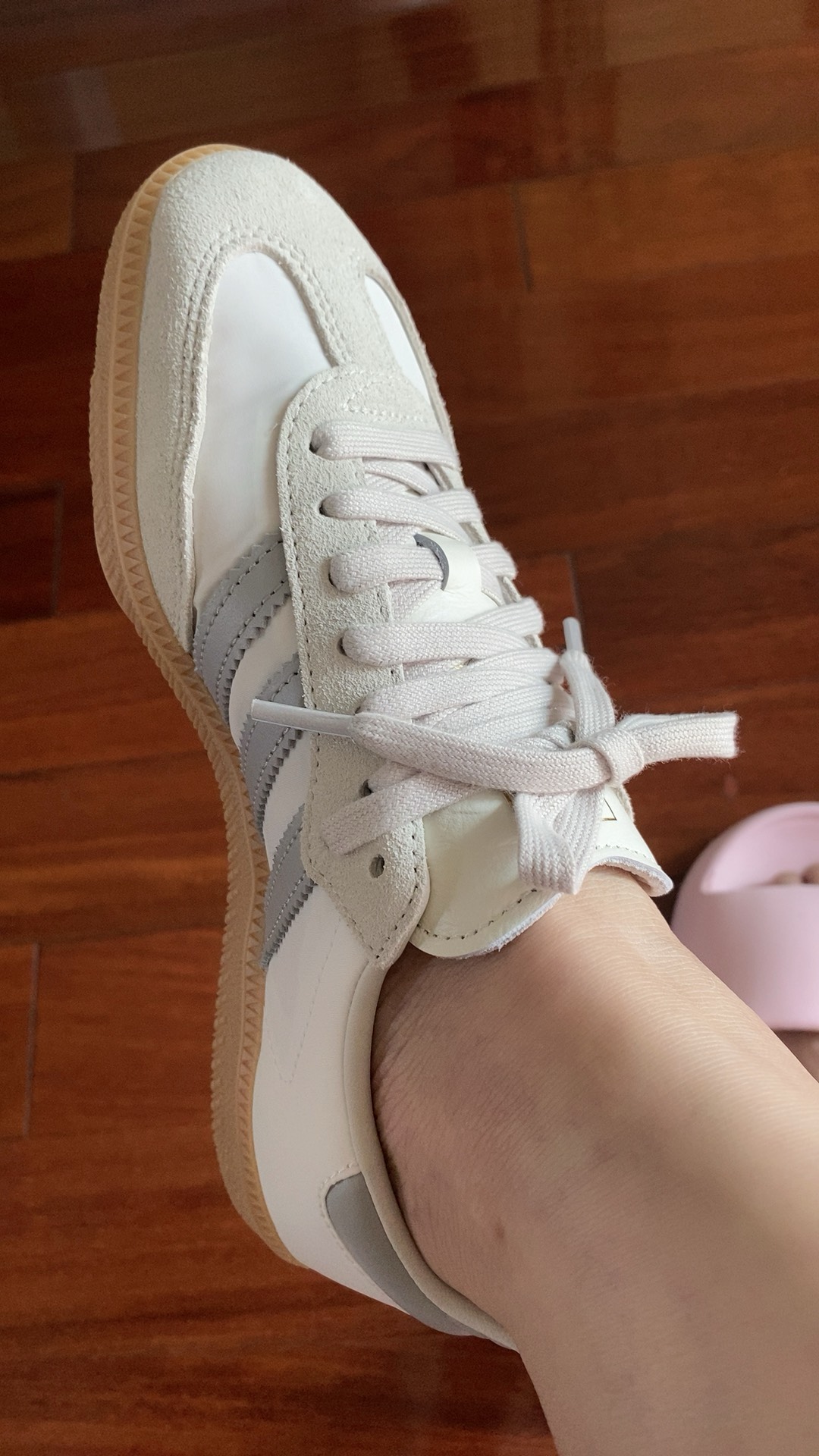 custom review-Adidas Originals SAMBA OG Устойчивые к истиранию низкие скейтборд-кроссовки Унисекс Серый Белый