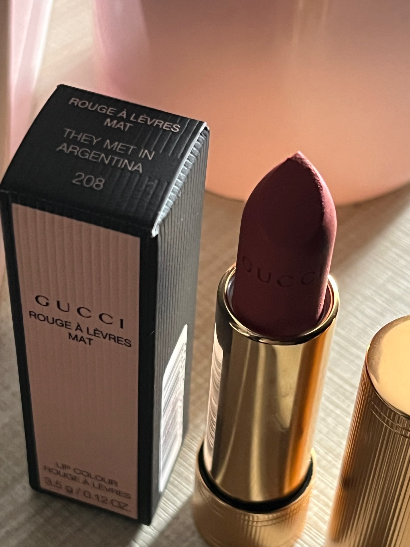 97gucci 古驰哑光口红金管208