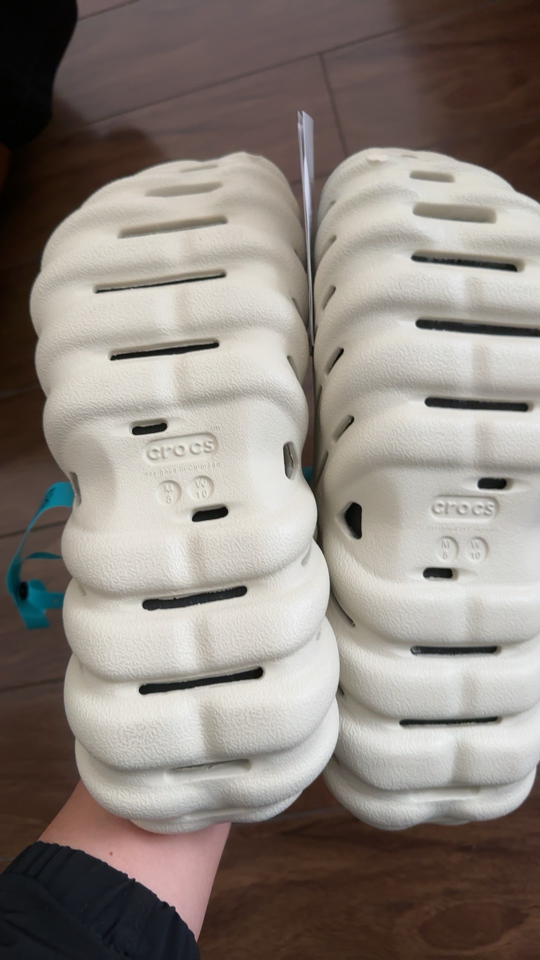 custom review-Crocs Быстросохнущие Баланс Спортивные Сандалии Унисекс Бежевый Черный