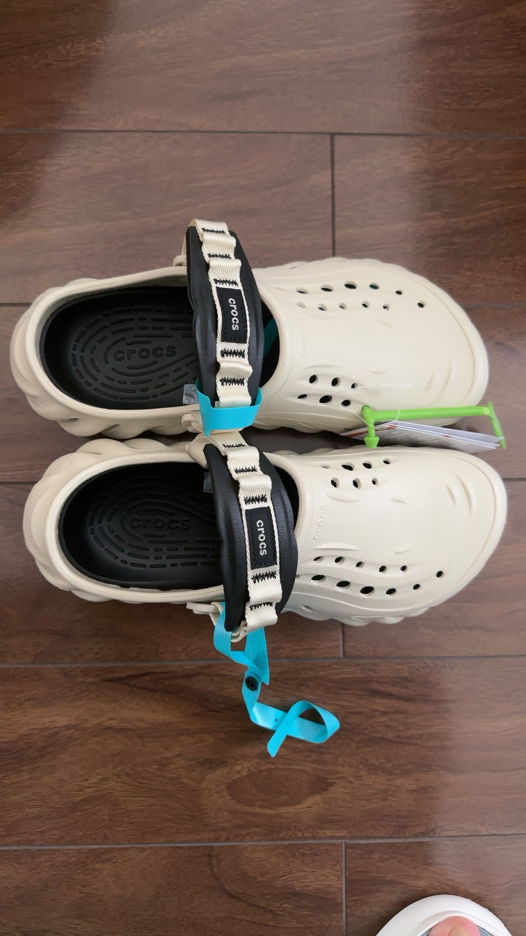 custom review-Crocs Быстросохнущие Баланс Спортивные Сандалии Унисекс Бежевый Черный