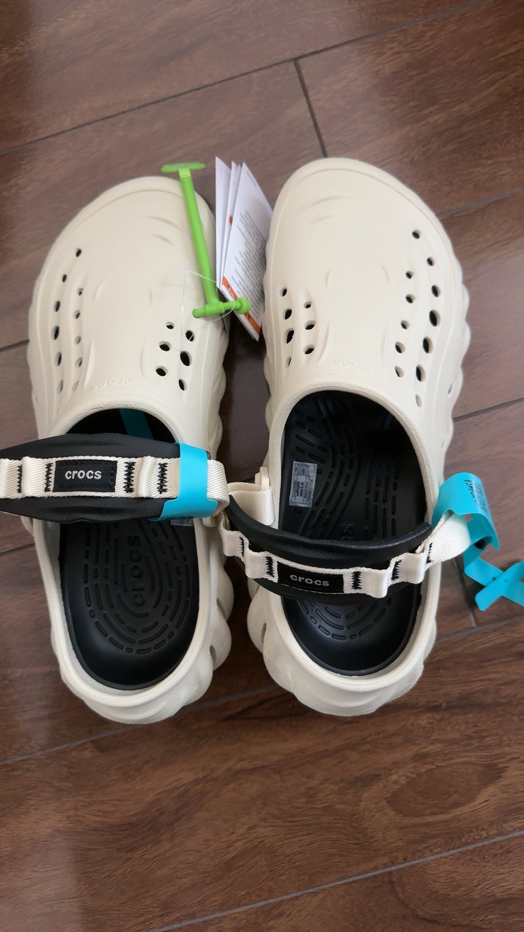 custom review-Crocs Быстросохнущие Баланс Спортивные Сандалии Унисекс Бежевый Черный