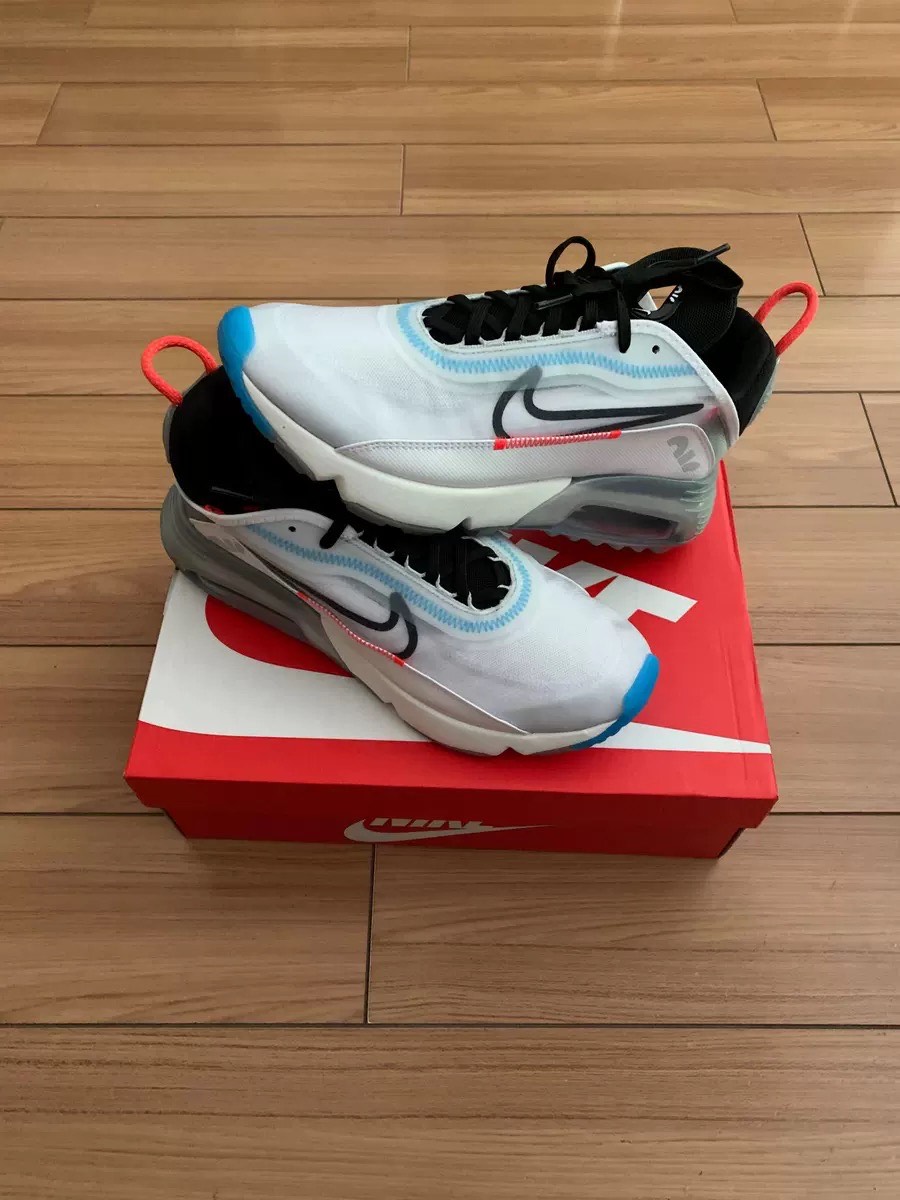 custom review-Nike Air Max 2090 Амортизация Устойчивость к истиранию Дышащие Низкие кеды для бега Женские Синие Белые