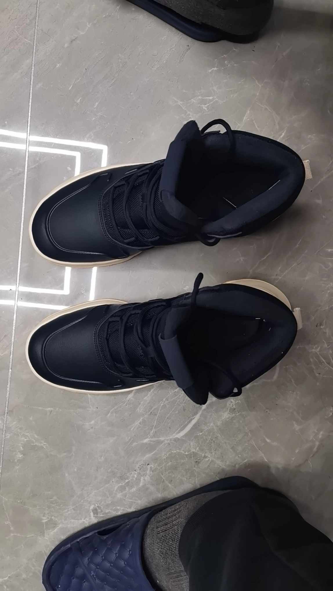 custom review-ADIDAS NEO Fusion Storm Амортизация Износостойкий MID Топ Кэжуал Унисекс Темно-синий