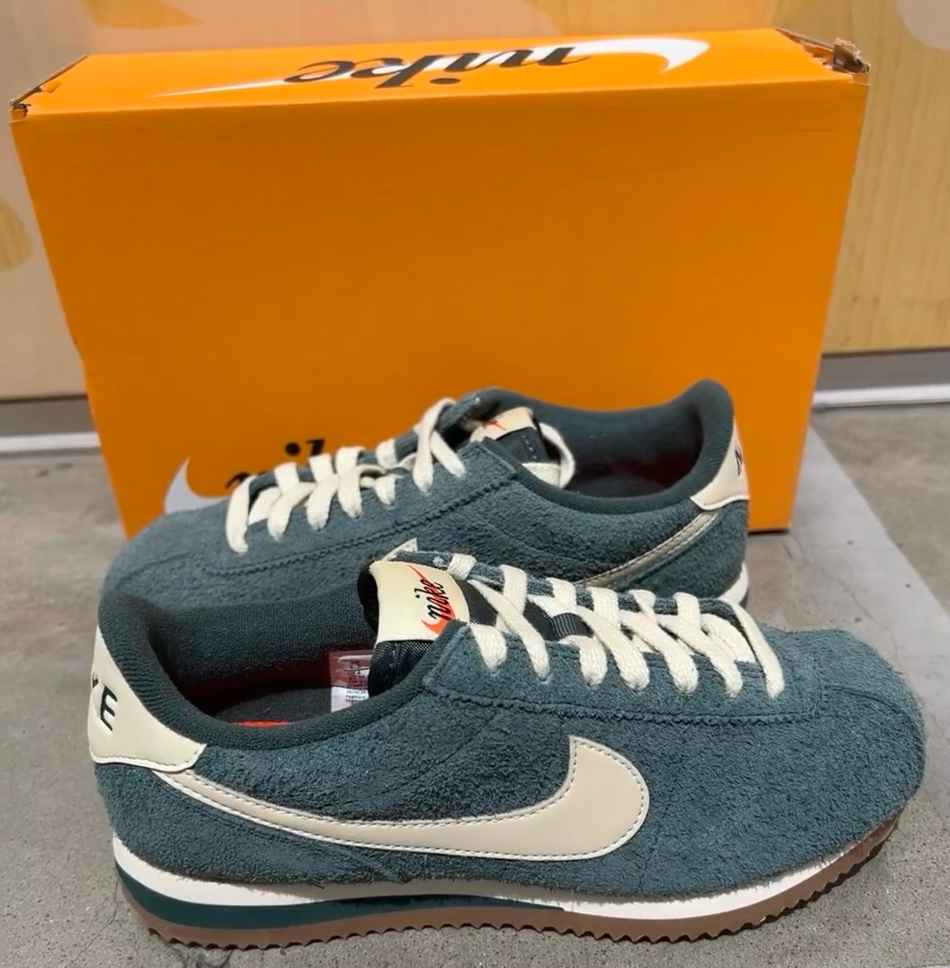 custom review-Nike Cortez Vintage Suede Low Топ Повседневный Городской Коммутер Беговые кроссовки Женские Зеленый