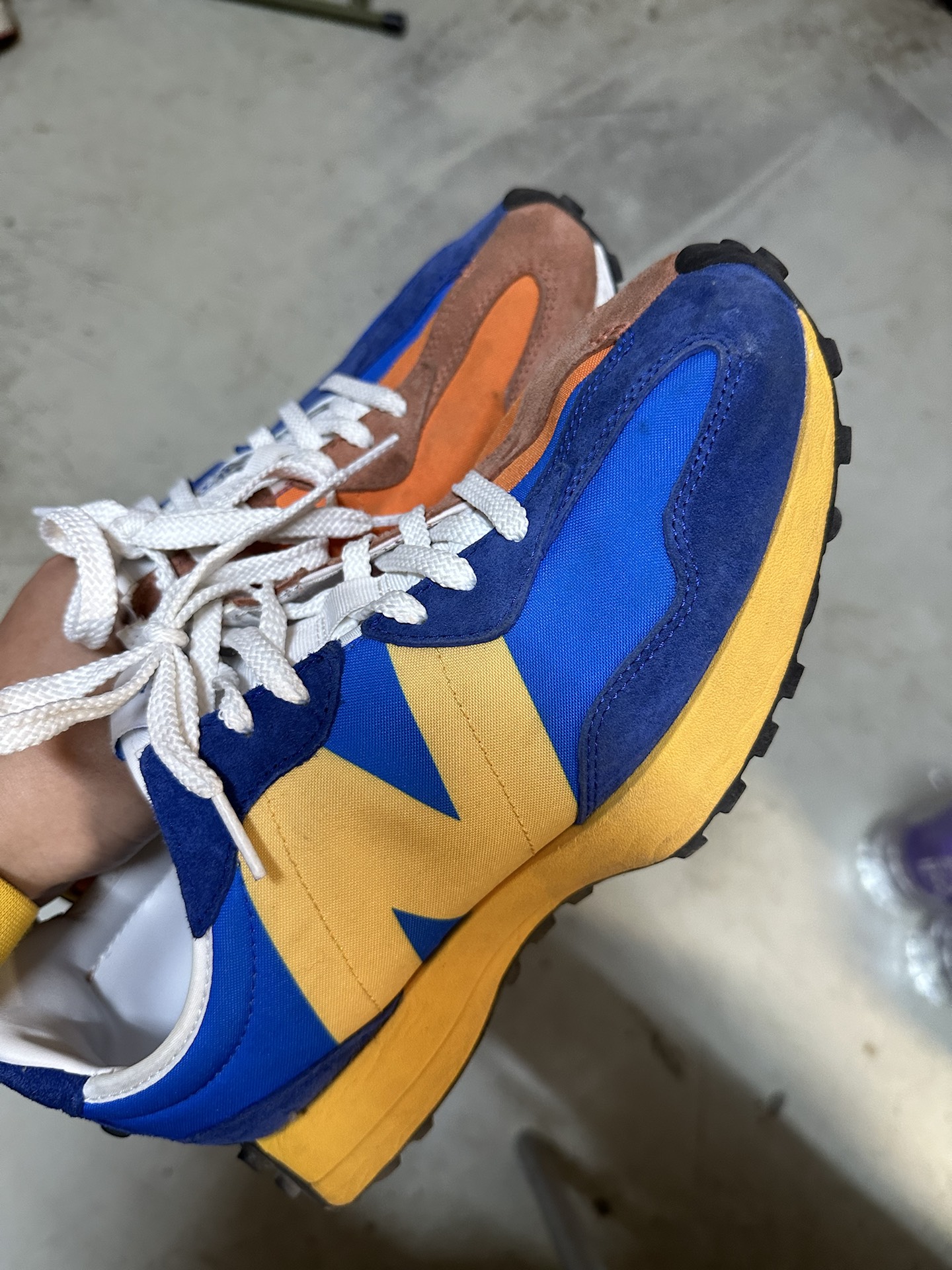 custom review-New Balance NB 327 Low Топ Повседневный Городской Коммутер Беговые кроссовки Унисекс Синий Оранжевый