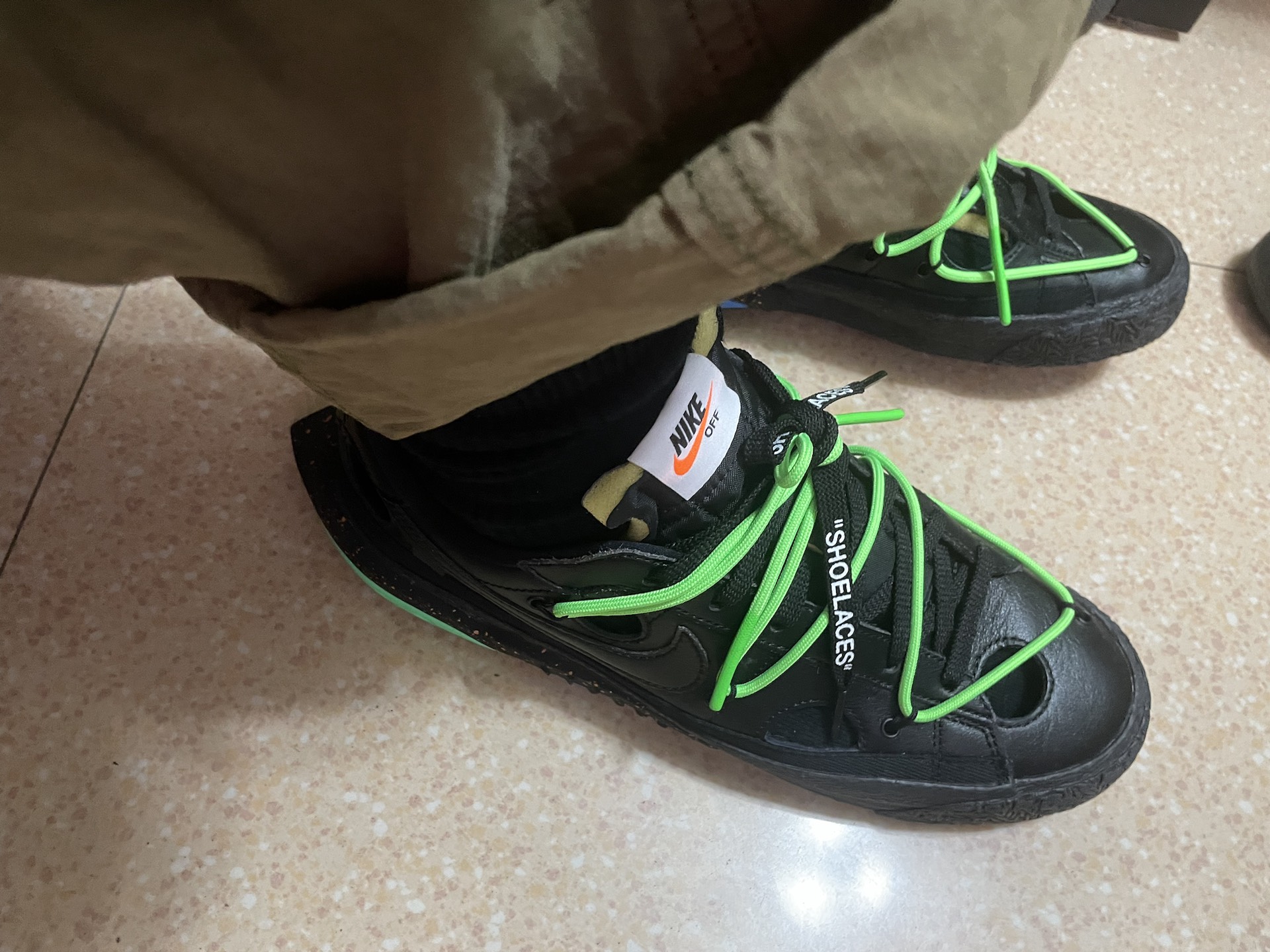 custom review-Off Белый x Nike Blazer 77 'Черный And Electro Зеленый' Низкие Скейтбординг Кроссовки Унисекс Черный Зеленый