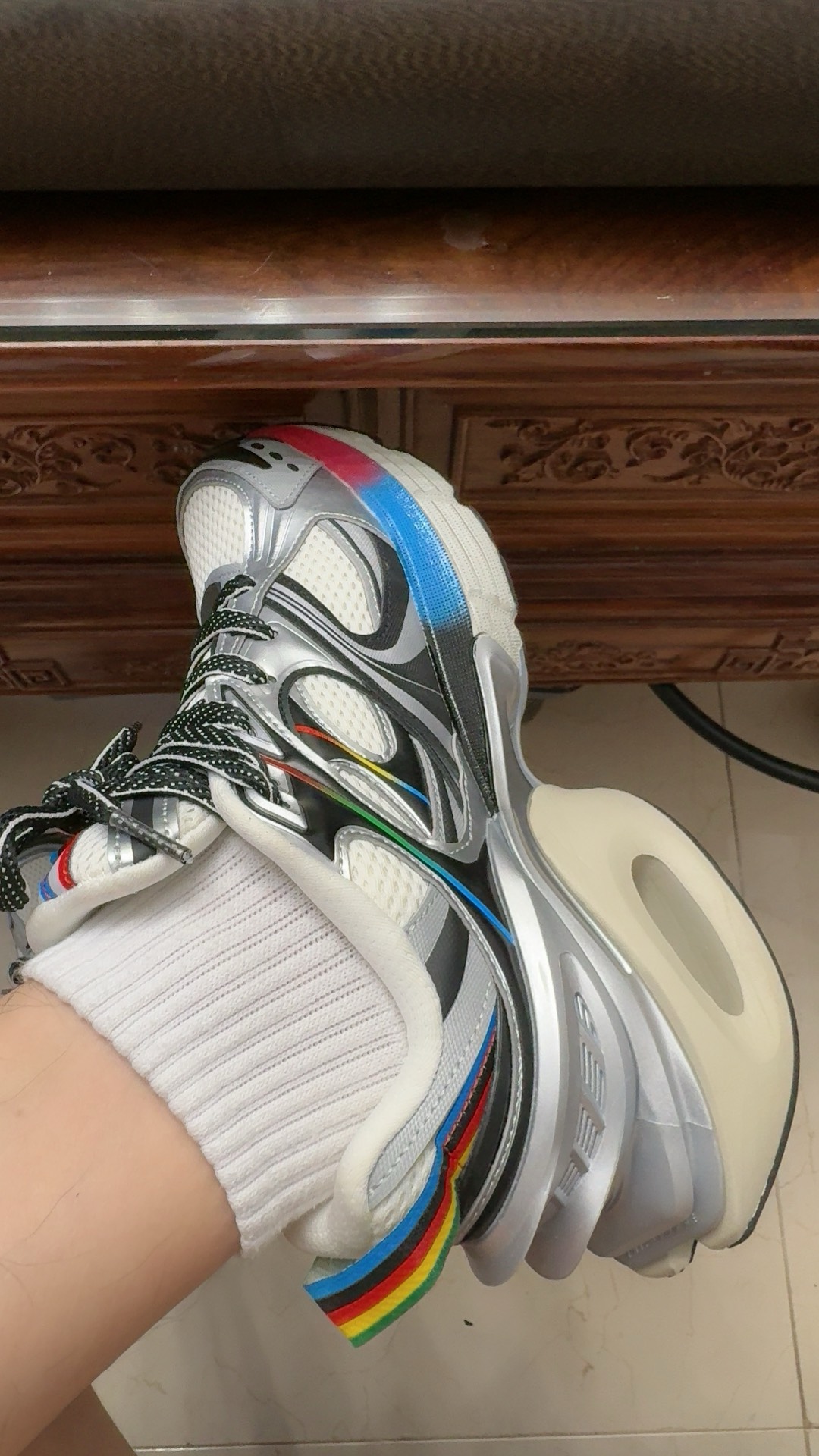 custom review-Anta Cloud Chip Wear Resistant Low Top Casual Shoes Men's White Silver Black