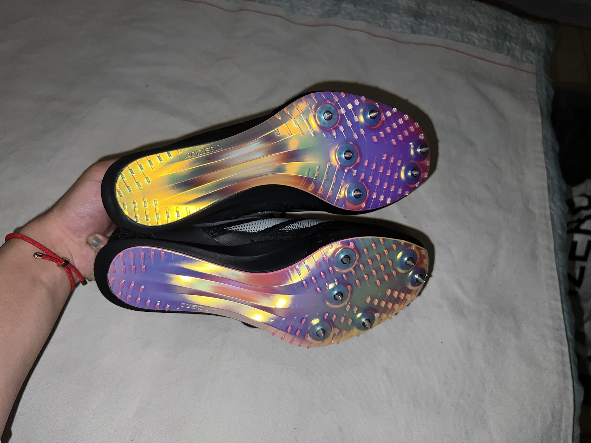 custom review-Adidas Adizero Prime Устойчивый к истиранию Низкий Топ Спринт Беговые Кроссовки Мужские Черный Белый