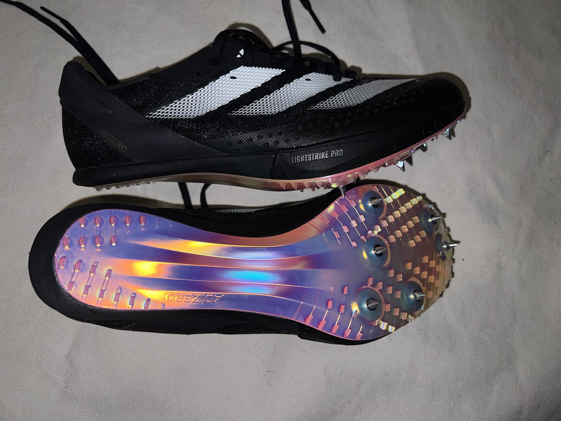 custom review-Adidas Adizero Prime Устойчивый к истиранию Низкий Топ Спринт Беговые Кроссовки Мужские Черный Белый