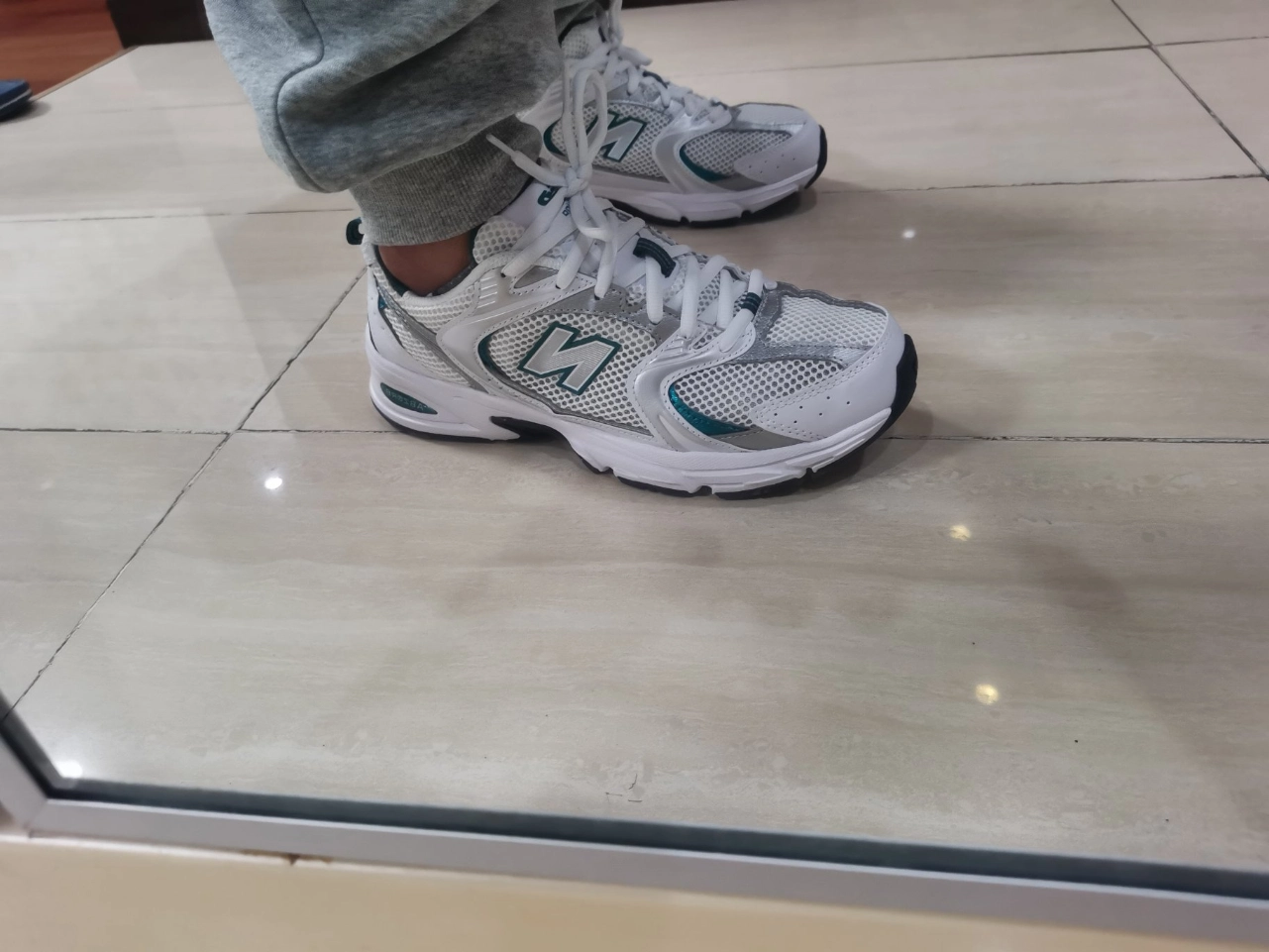 custom review-New Balance NB 530 Противоскользящий Устойчивый к истиранию Низкий Топ Повседневная Городская Коммутация Беговые кроссовки Унисекс Белый Зеленый