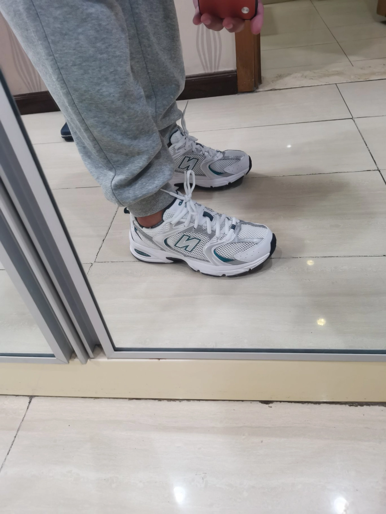 custom review-New Balance NB 530 Противоскользящий Устойчивый к истиранию Низкий Топ Повседневная Городская Коммутация Беговые кроссовки Унисекс Белый Зеленый