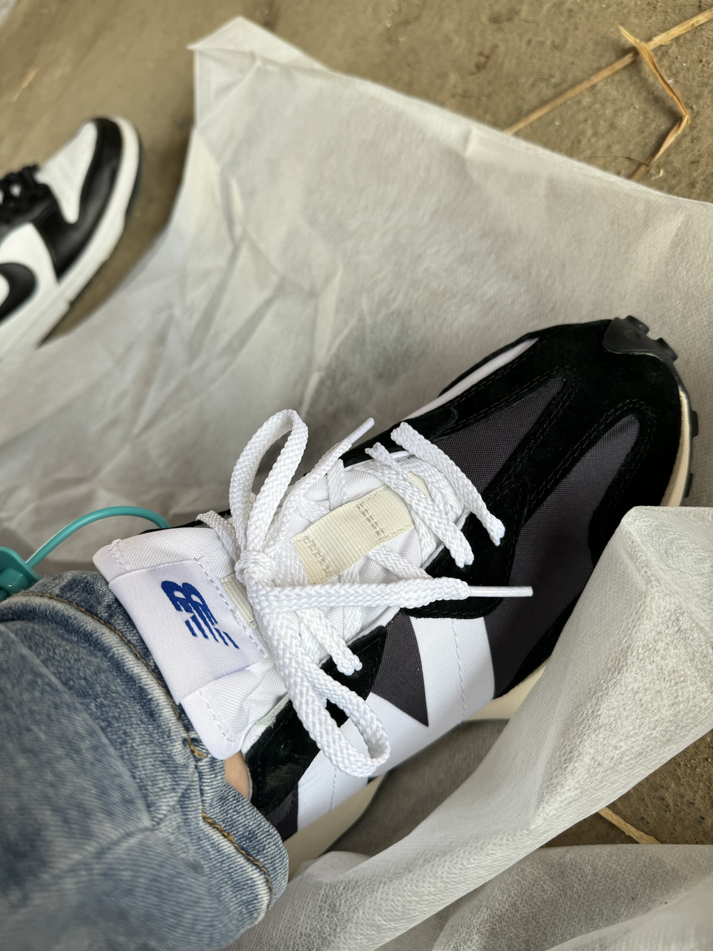 custom review-New Balance NB 327 Устойчивый к истиранию Дышащий Низкий Топ Повседневная Городская Коммутерская Беговая Обувь Унисекс Черный Белый