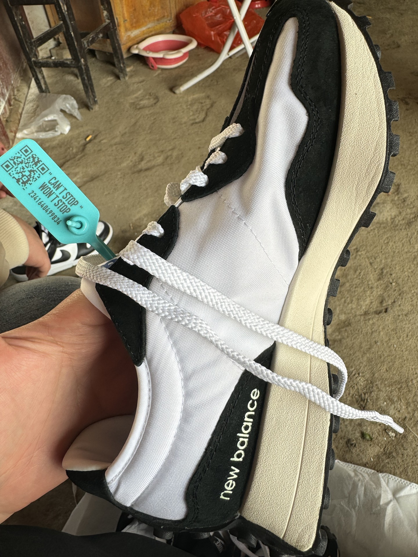 custom review-New Balance NB 327 Устойчивый к истиранию Дышащий Низкий Топ Повседневная Городская Коммутерская Беговая Обувь Унисекс Черный Белый