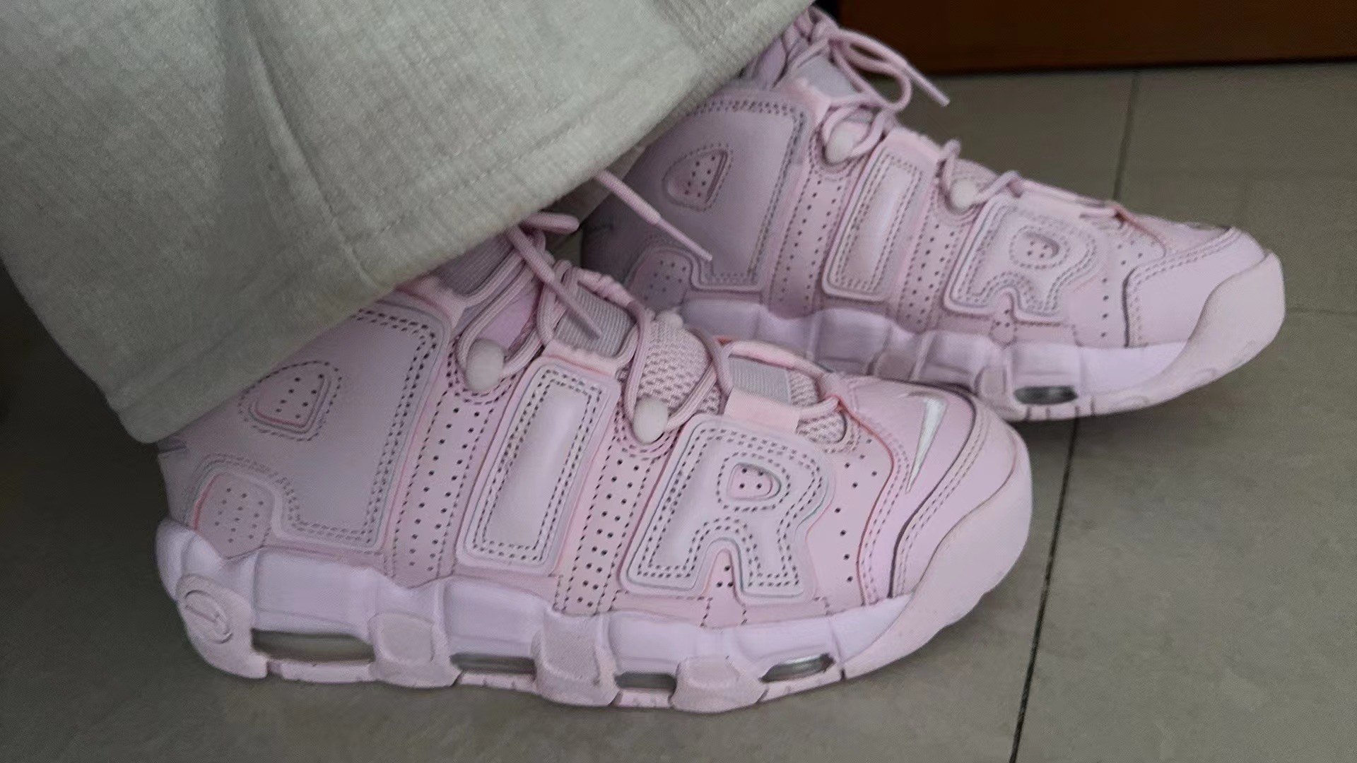 custom review-Nike Air More Uptempo High Топ Винтажные Баскетбольные Кроссовки Женские Розовые