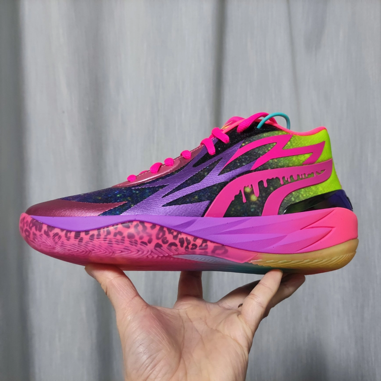 custom review-LaMelo Ball X PUMA MB.02 LaMelo Ball MB.02 Be You Устойчивый к истиранию MID Баскетбольные кроссовки Унисекс Розовый Фиолетовый