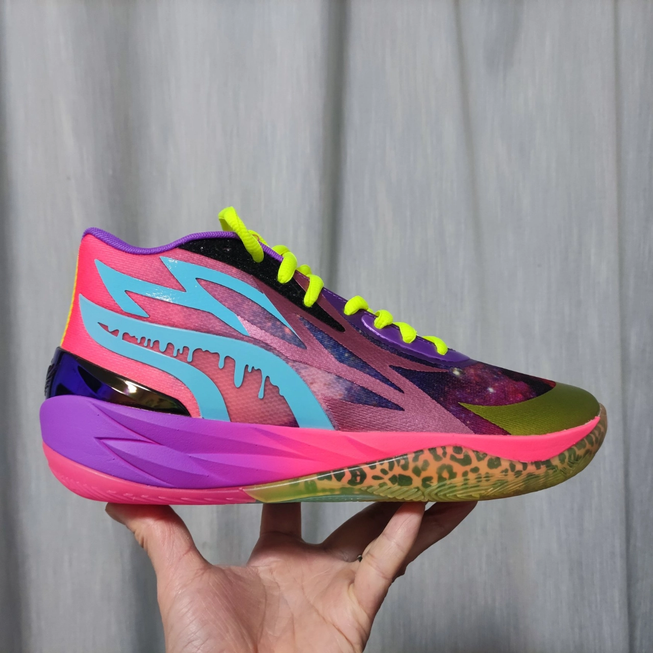 custom review-LaMelo Ball X PUMA MB.02 LaMelo Ball MB.02 Be You Устойчивый к истиранию MID Баскетбольные кроссовки Унисекс Розовый Фиолетовый