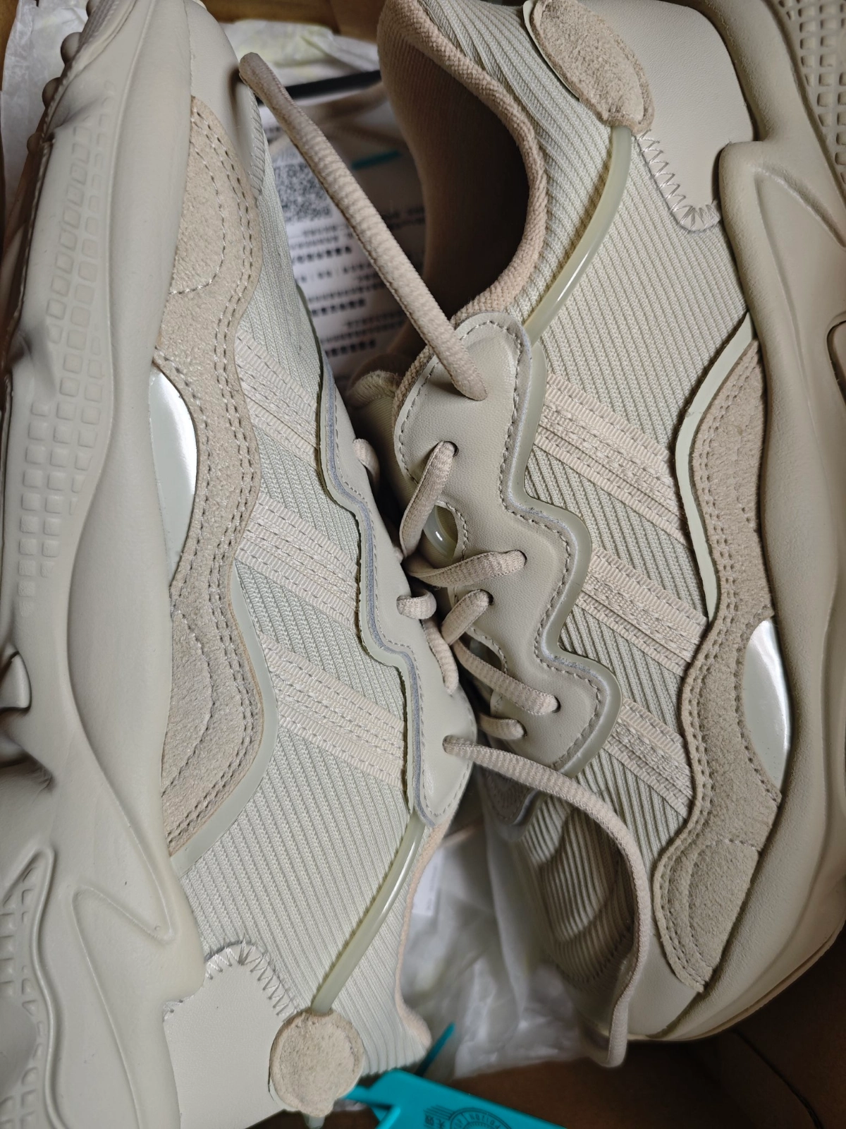 custom review-Adidas Originals Ozweego Устойчивый к истиранию Низкий Топ Повседневная обувь Унисекс Жемчужно-серый