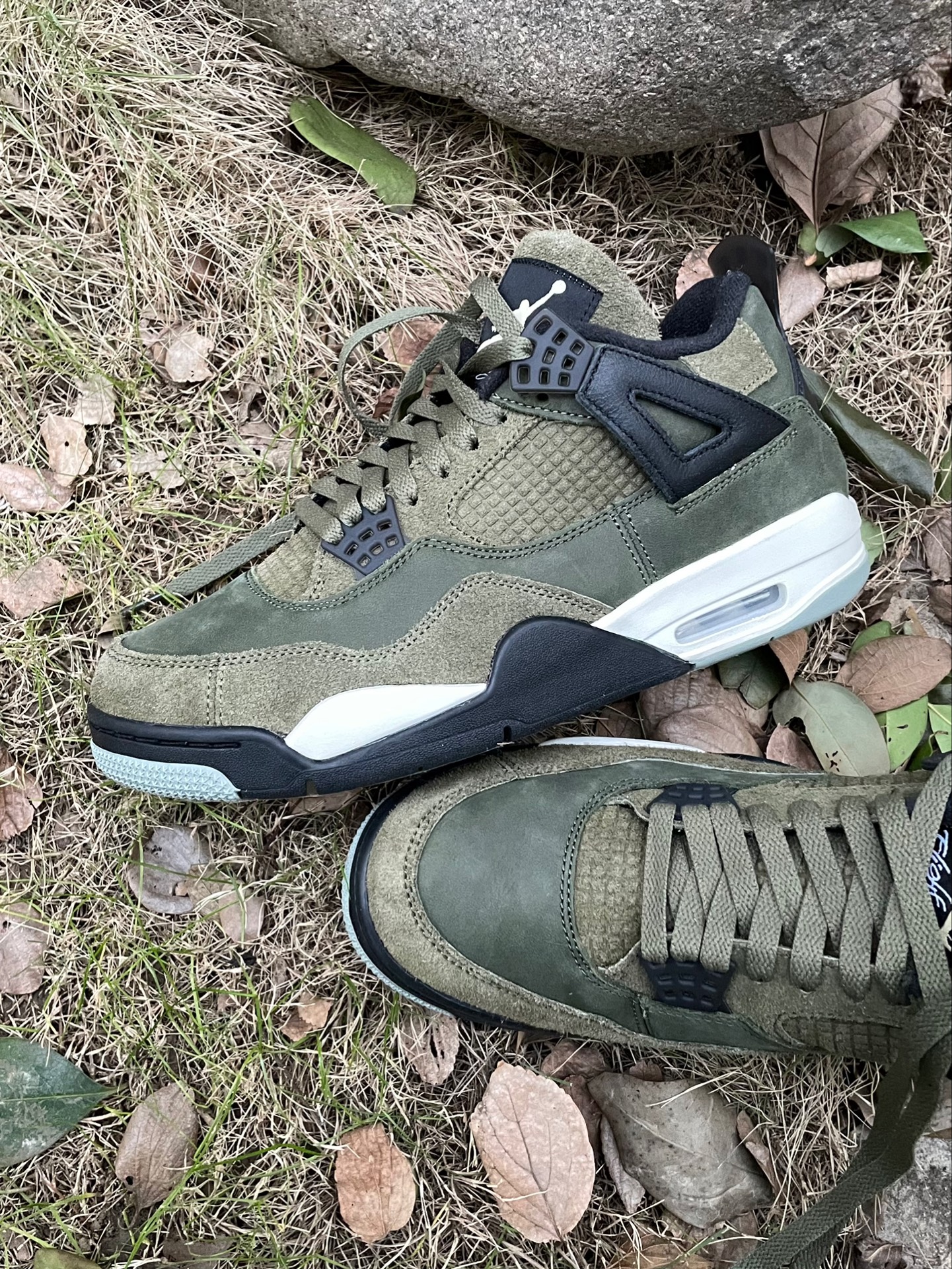 custom review-Jordan Air Джордан 4 'Оливковый' MID Топ Винтажные баскетбольные кроссовки Мужской Армейский зеленый