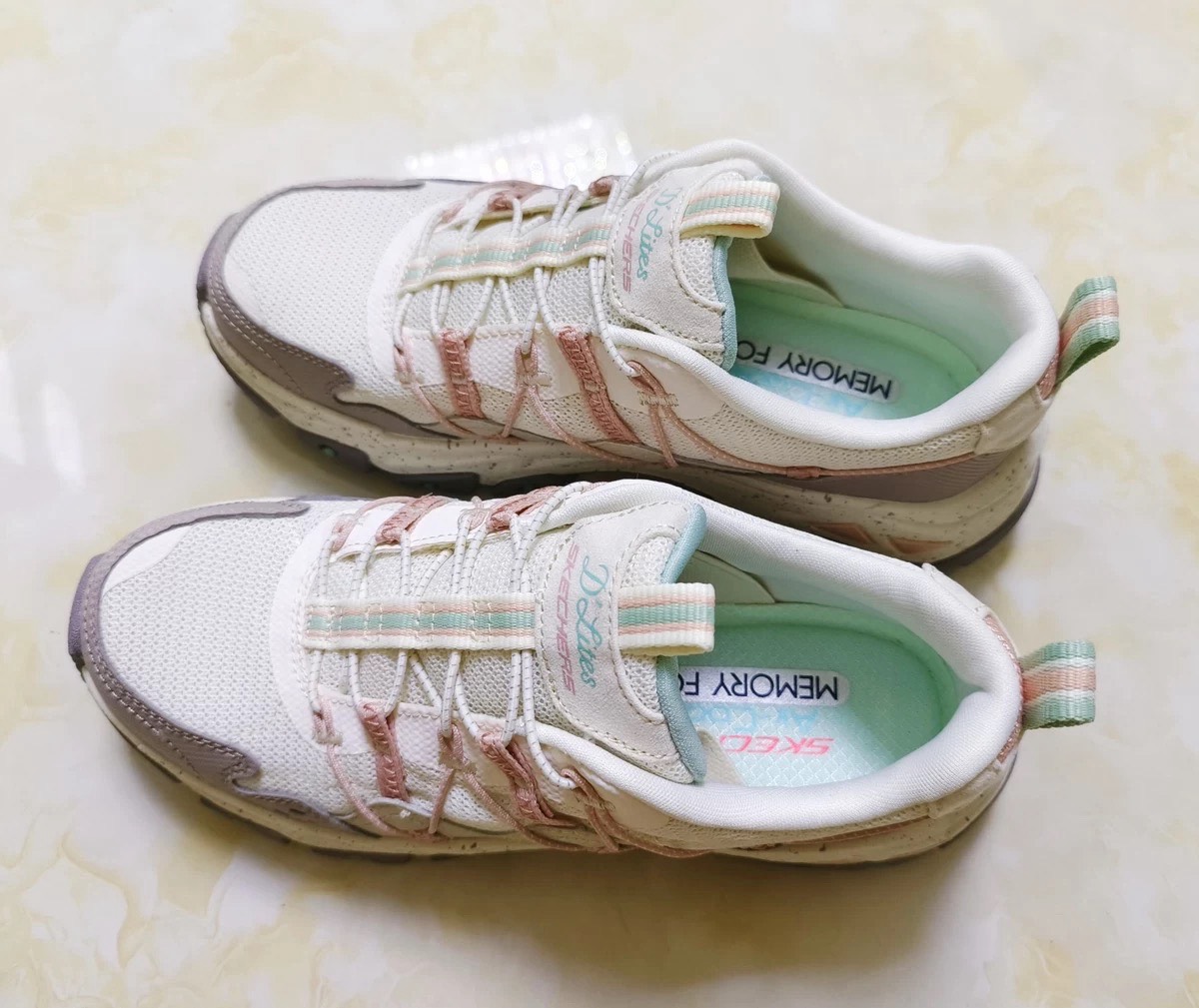 custom review-Skechers Высота Увеличивающая Устойчивая к Износу Дышащая Низкий Верх Уличная Обувь Женская Серый Белый