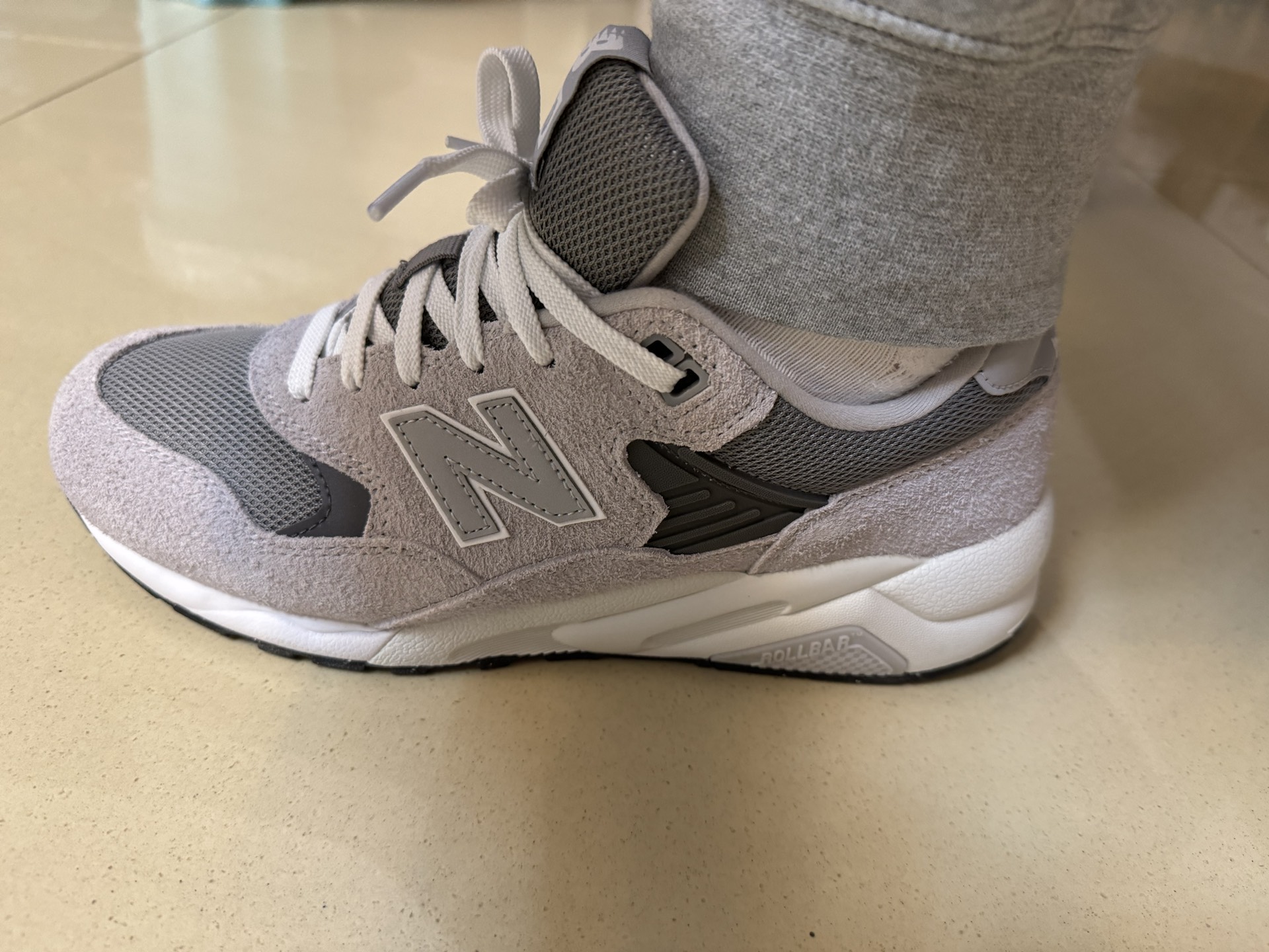 custom review-New Balance NB 580 Устойчивые к истиранию Низкие Кроссовки для Бега Унисекс Серый Белый