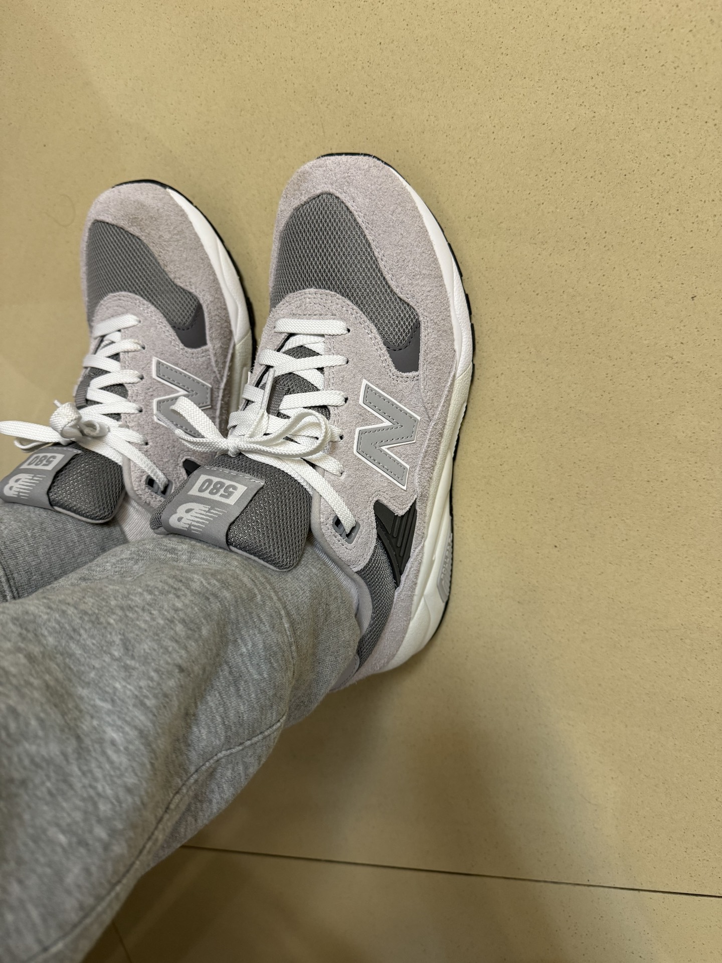 custom review-New Balance NB 580 Устойчивые к истиранию Низкие Кроссовки для Бега Унисекс Серый Белый