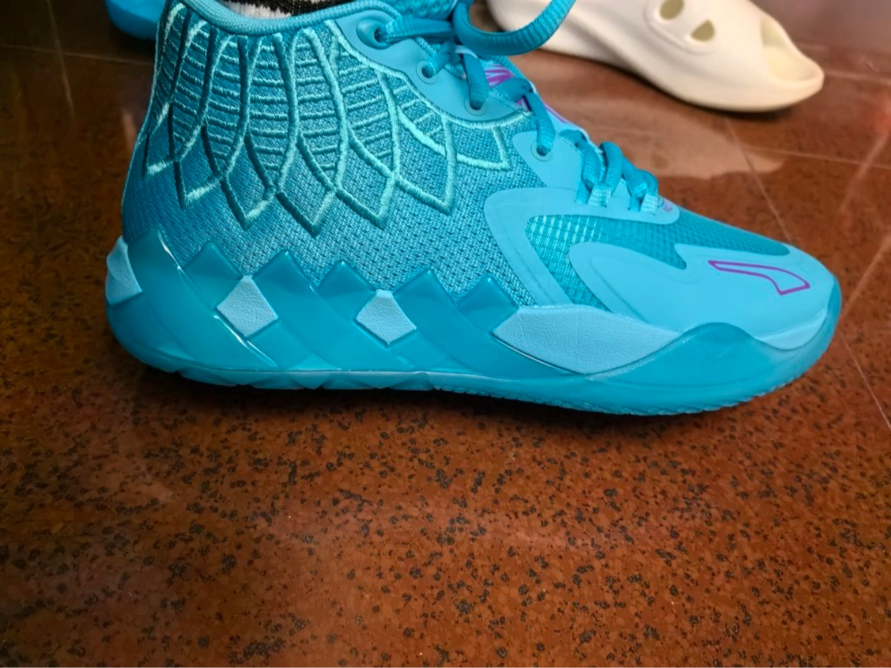 custom review-PUMA MB.01 Амортизаторы Slip-resistant Abrasion-resistant MID Топ Винтажные баскетбольные кроссовки Мужской Синий