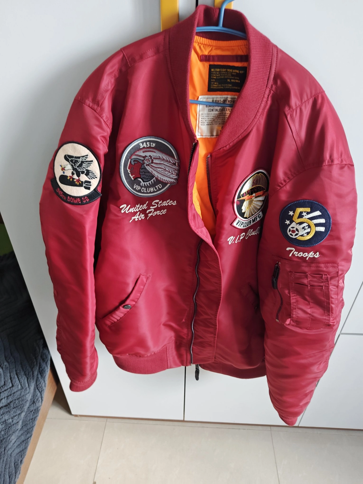 custom review-VIP Air Force MA 1 Pilot Loose Fit Jacket Baseball Jacket Men's