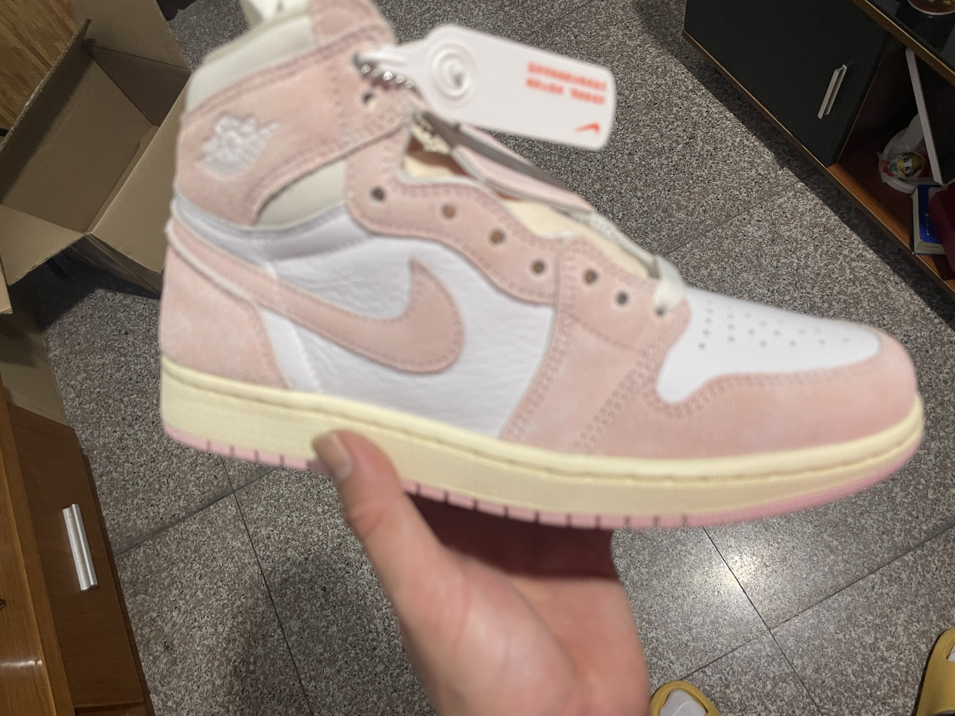 custom review-Jordan Air Jordan 1 Washed Pink High Top Vintage Баскетбольные Кроссовки Женские Pink White