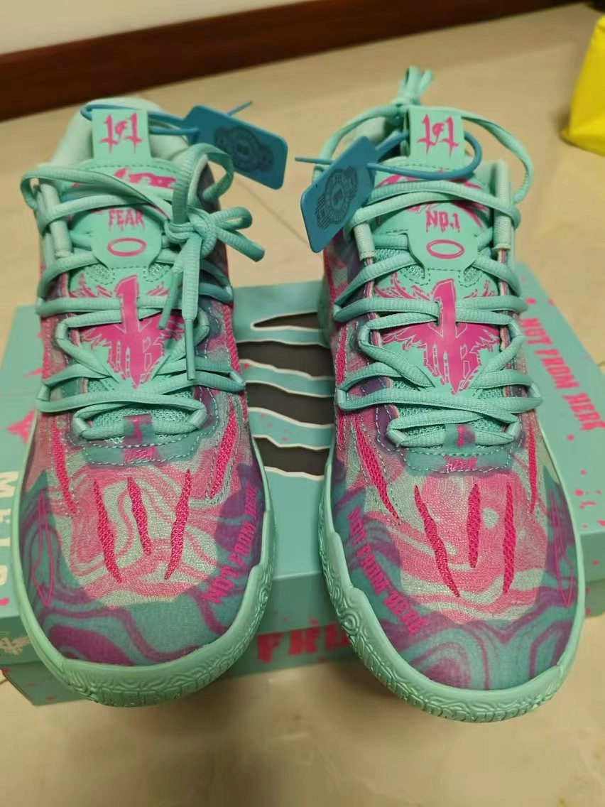 custom review-PUMA MB.03 Амортизация Износостойкий MID Топ Баскетбольные кроссовки Мужские Синий Красный