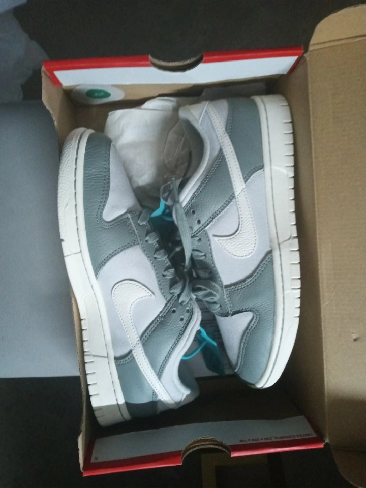 custom review-Nike Dunk 'Слюдяной зеленый' Низкие Кроссовки для скейтбординга Унисекс Серый Зеленый