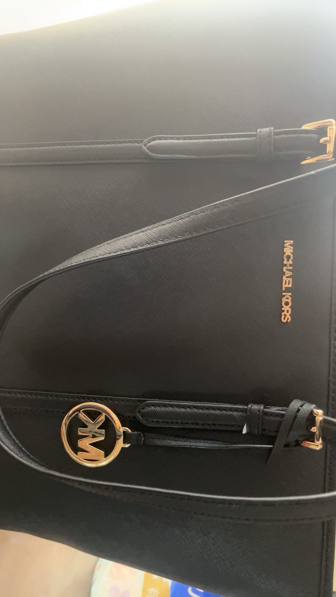 custom review-MICHAEL KORS Jet SetJet Набор Путешествие Коровья кожа Тоут Сумка Сумка для покупок Сумка на плечо Большая Женская Черная