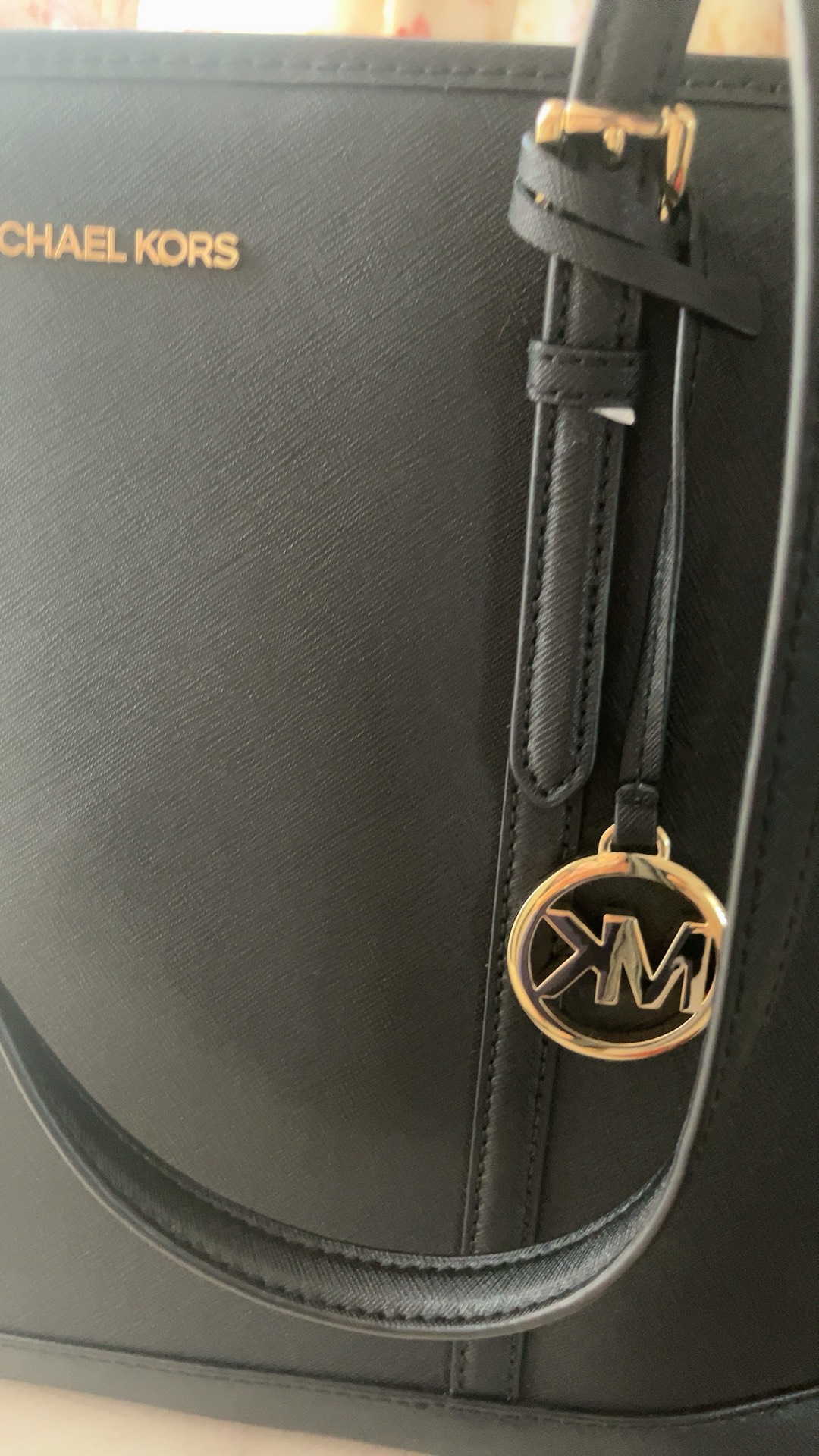 custom review-MICHAEL KORS Jet SetJet Набор Путешествие Коровья кожа Тоут Сумка Сумка для покупок Сумка на плечо Большая Женская Черная