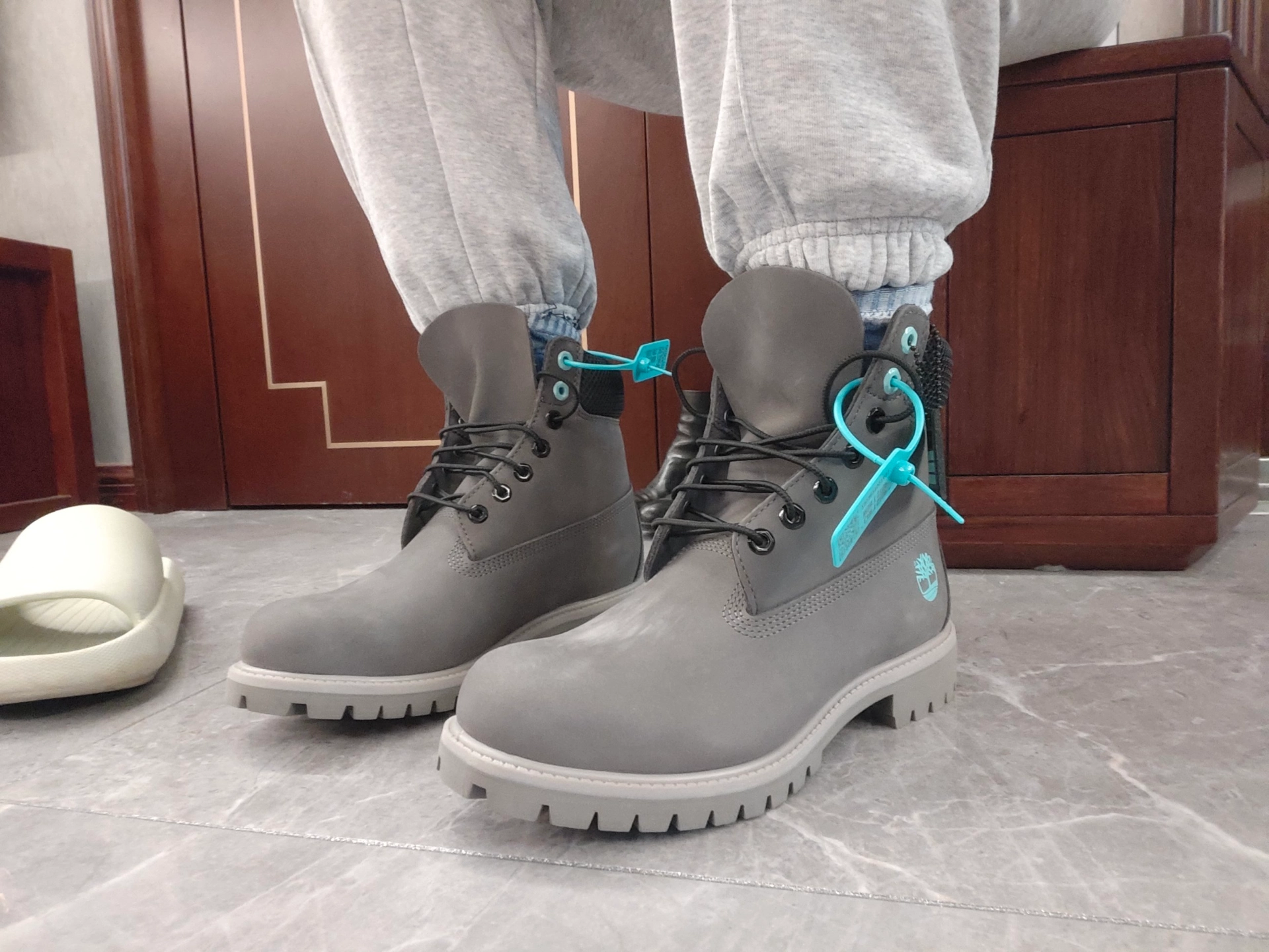 custom review-Timberland Premium Crew Martin Boot Средний каблук Мужской Серый