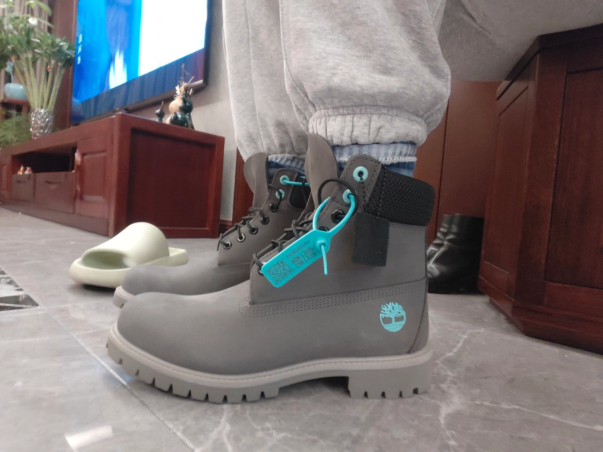 custom review-Timberland Premium Crew Martin Boot Средний каблук Мужской Серый