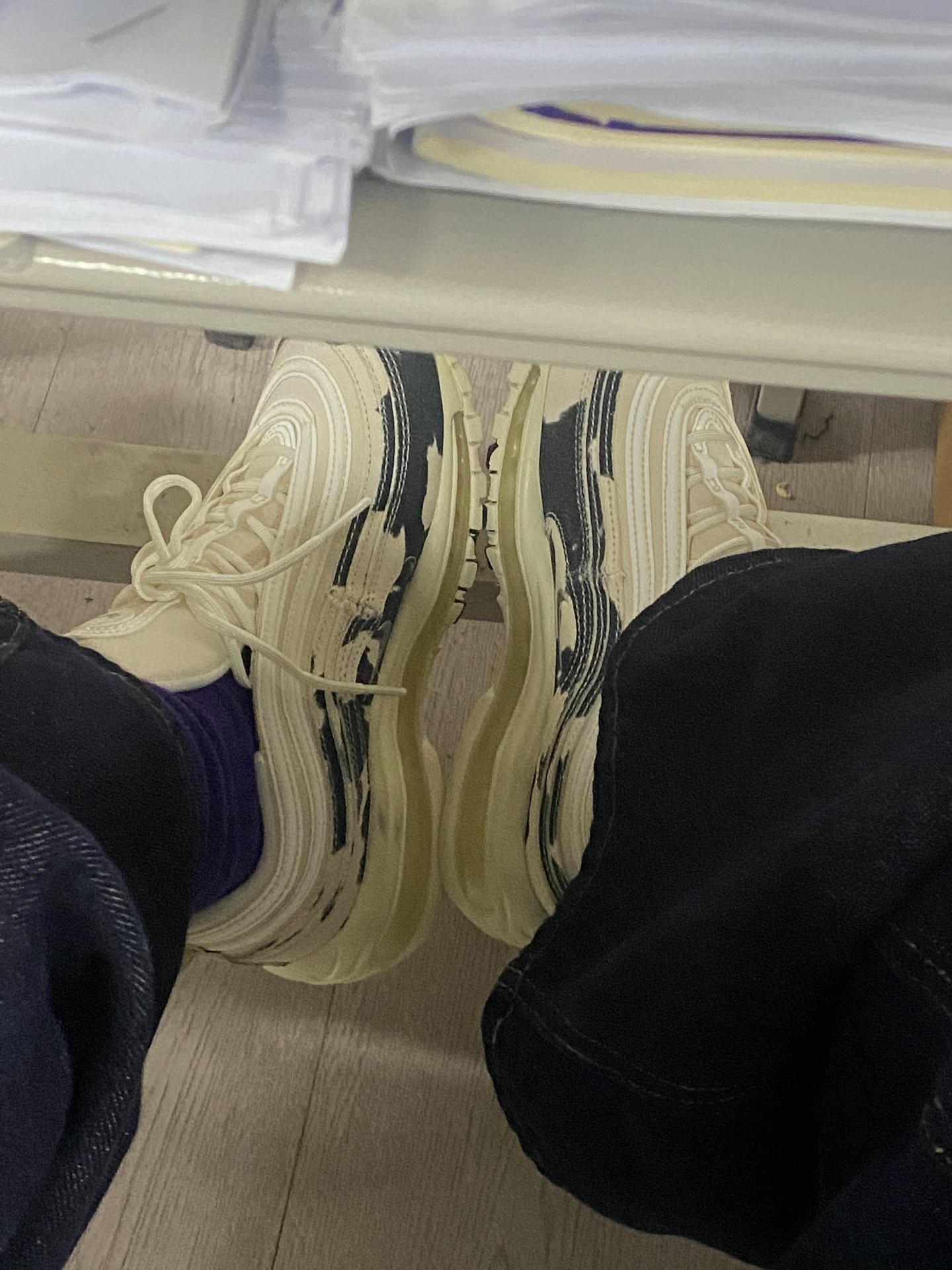 custom review-Nike Air Max 97 'Корова Принт' Низкий Топ Casual Женские Белый Черный