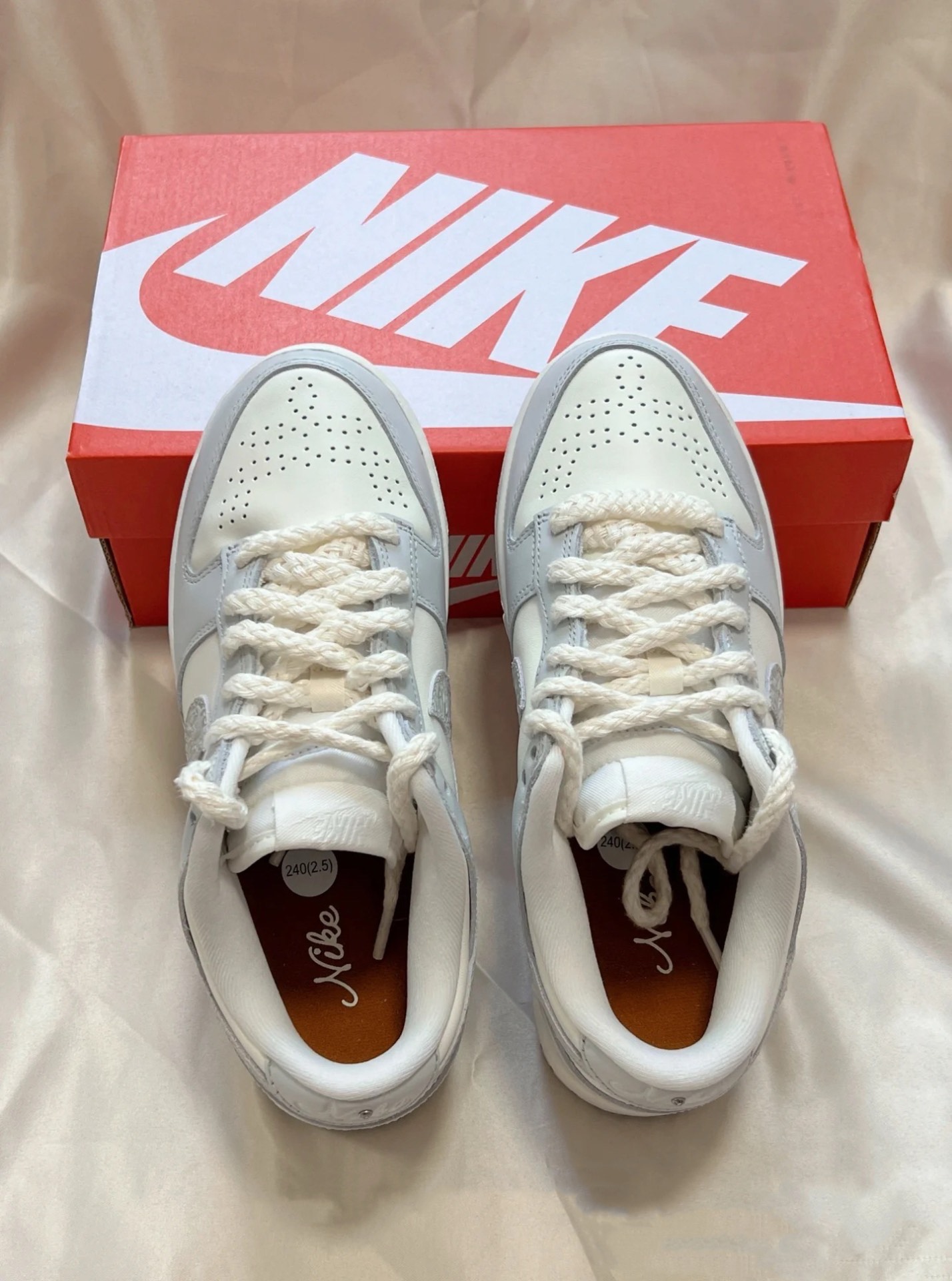 custom review-Nike Dunk Low Топ Скейтборд Кроссовки Женские Серые