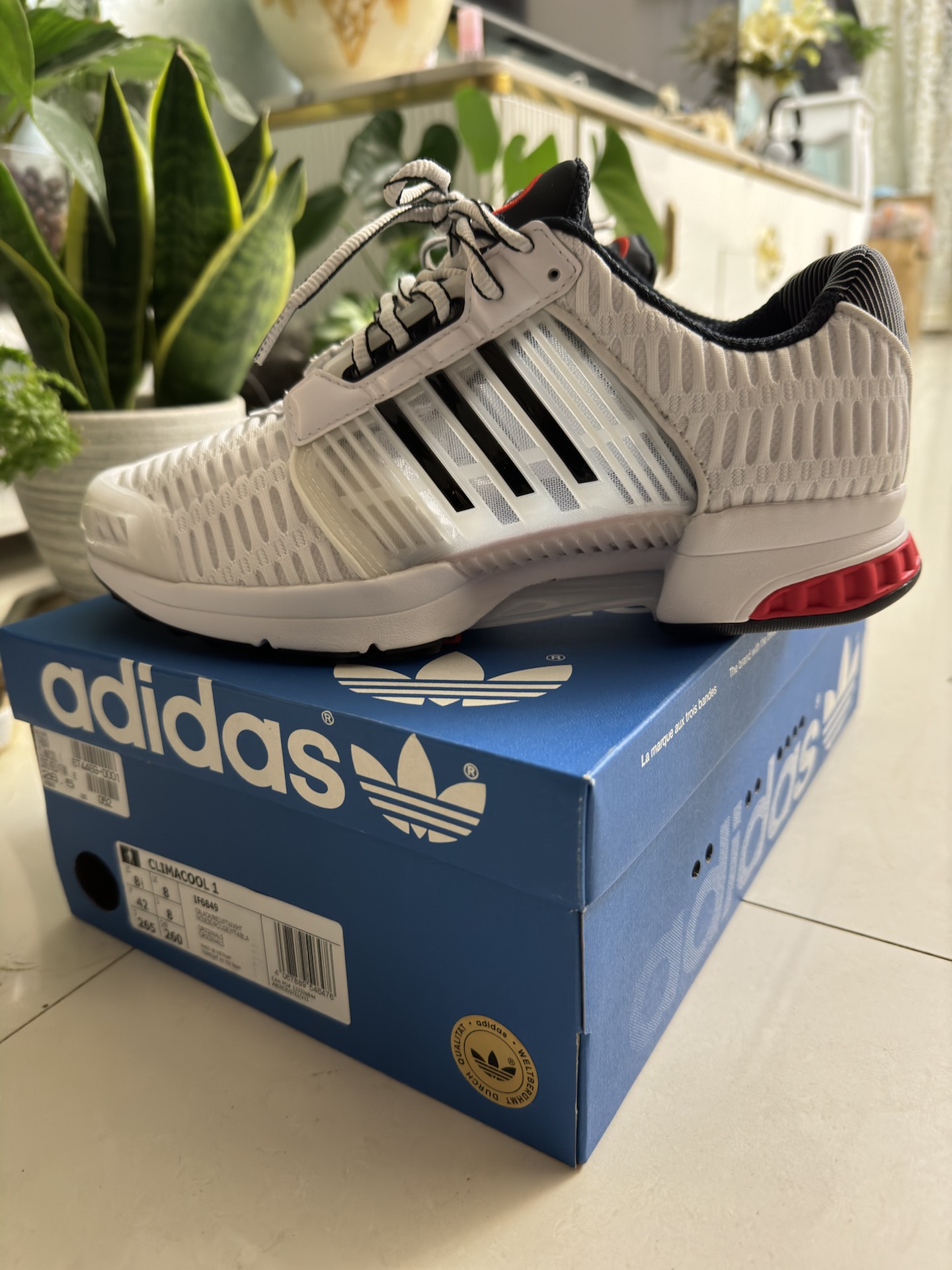 custom review-Adidas Originals Climacool Устойчивый к истиранию Низкий Топ Резина Повседневная Городская Коммутация Беговые кроссовки Унисекс Белый Черный Красный