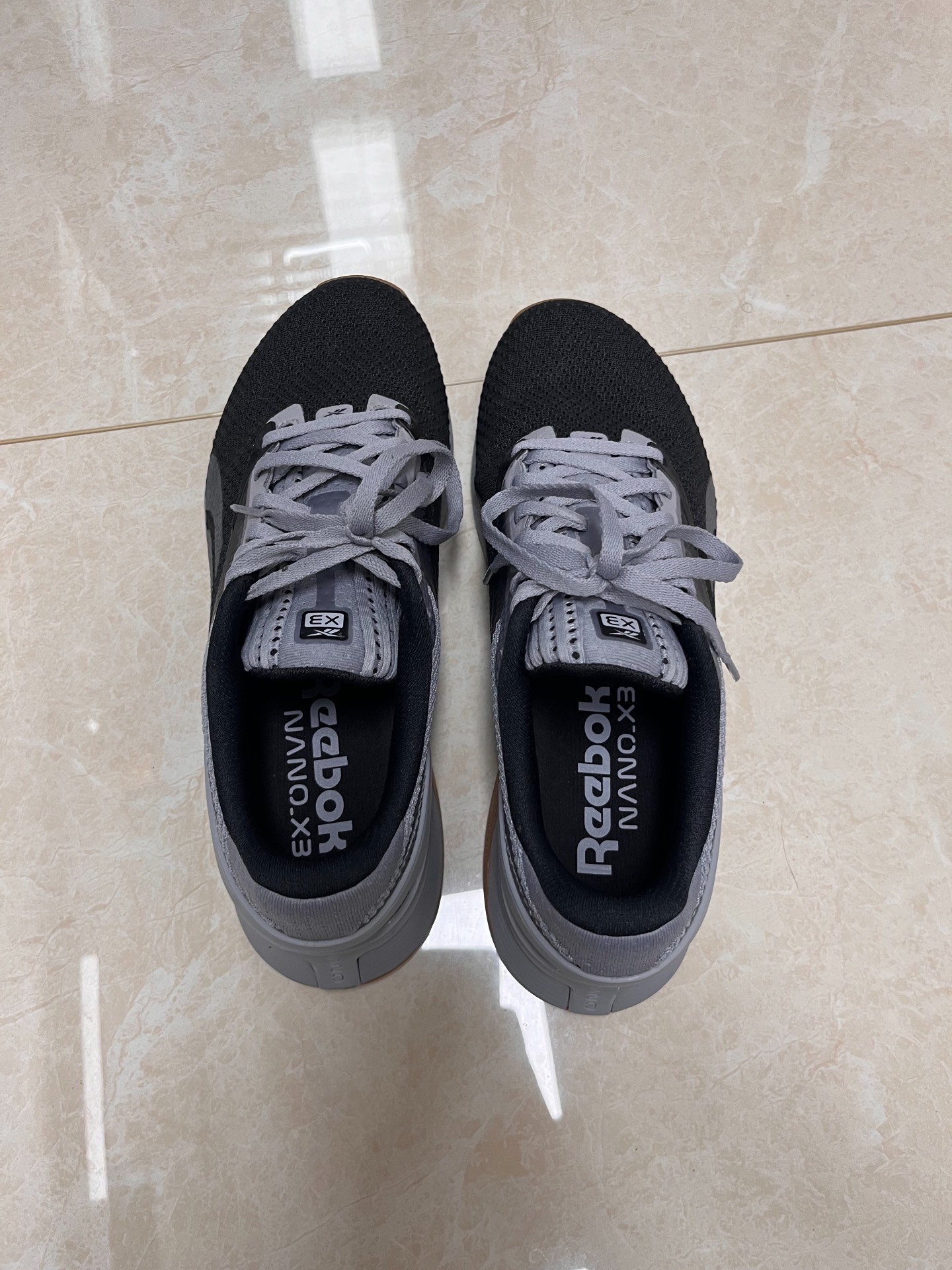 custom review-Reebok совместный бренд Nano X3 Амортизация Износостойкие Низкие Кроссовки для тренировок Унисекс Черный Серый