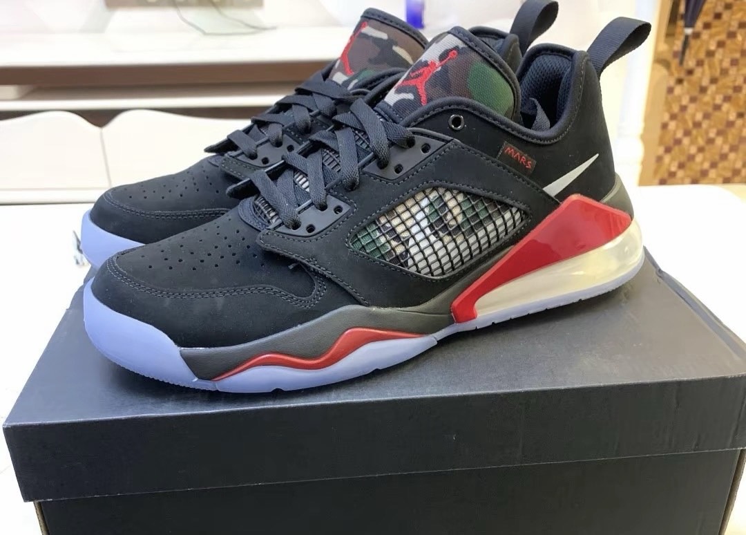 custom review-Джордан Mars 270 Low Shock Absorbers Slip-Resistant Low Top Винтажные Баскетбольные Кроссовки Мужские Черные Красные Камуфляж