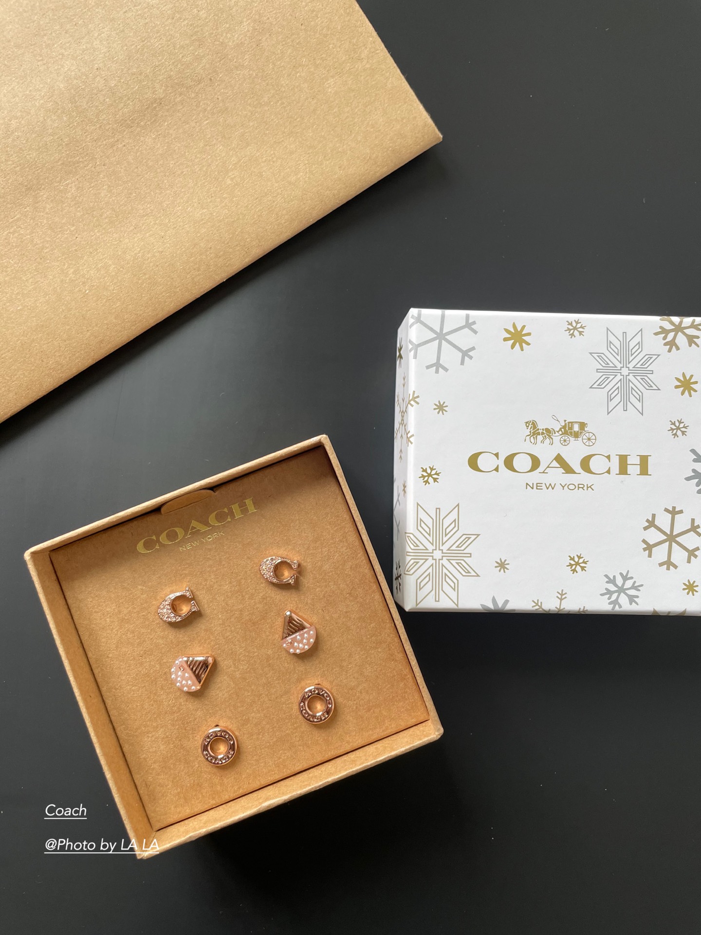 coach限量款耳钉套盒