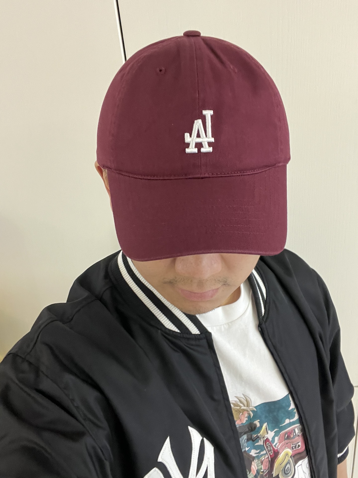 mlb cp77棒球帽 酒红