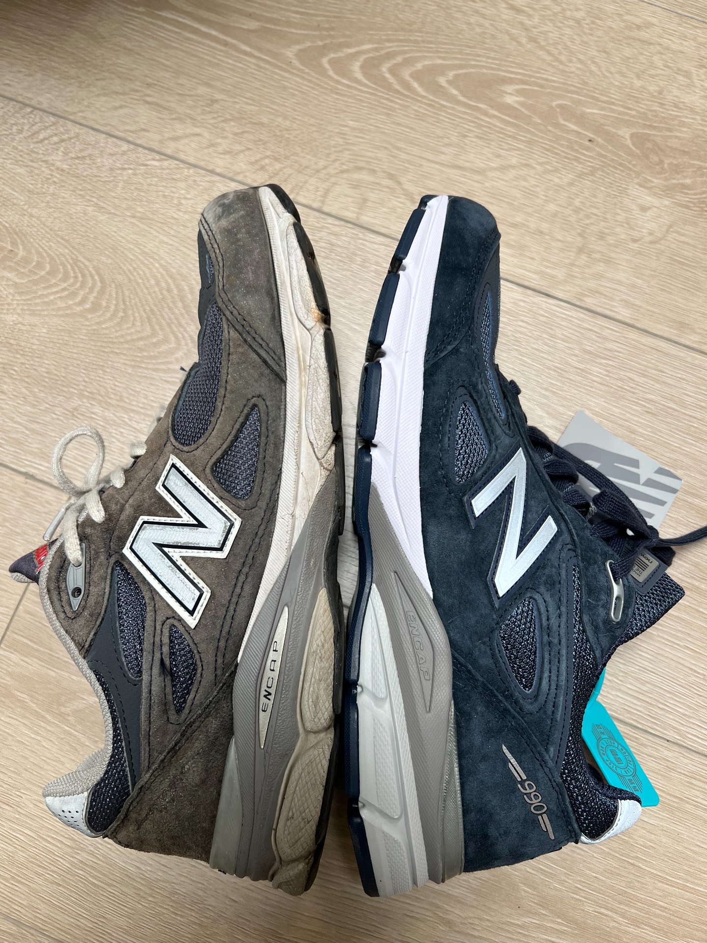 custom review-New Balance NB 990 V4 Устойчивый к истиранию Низкий Топ Повседневная Городская Коммутация Беговые кроссовки Мужские Морской Синий