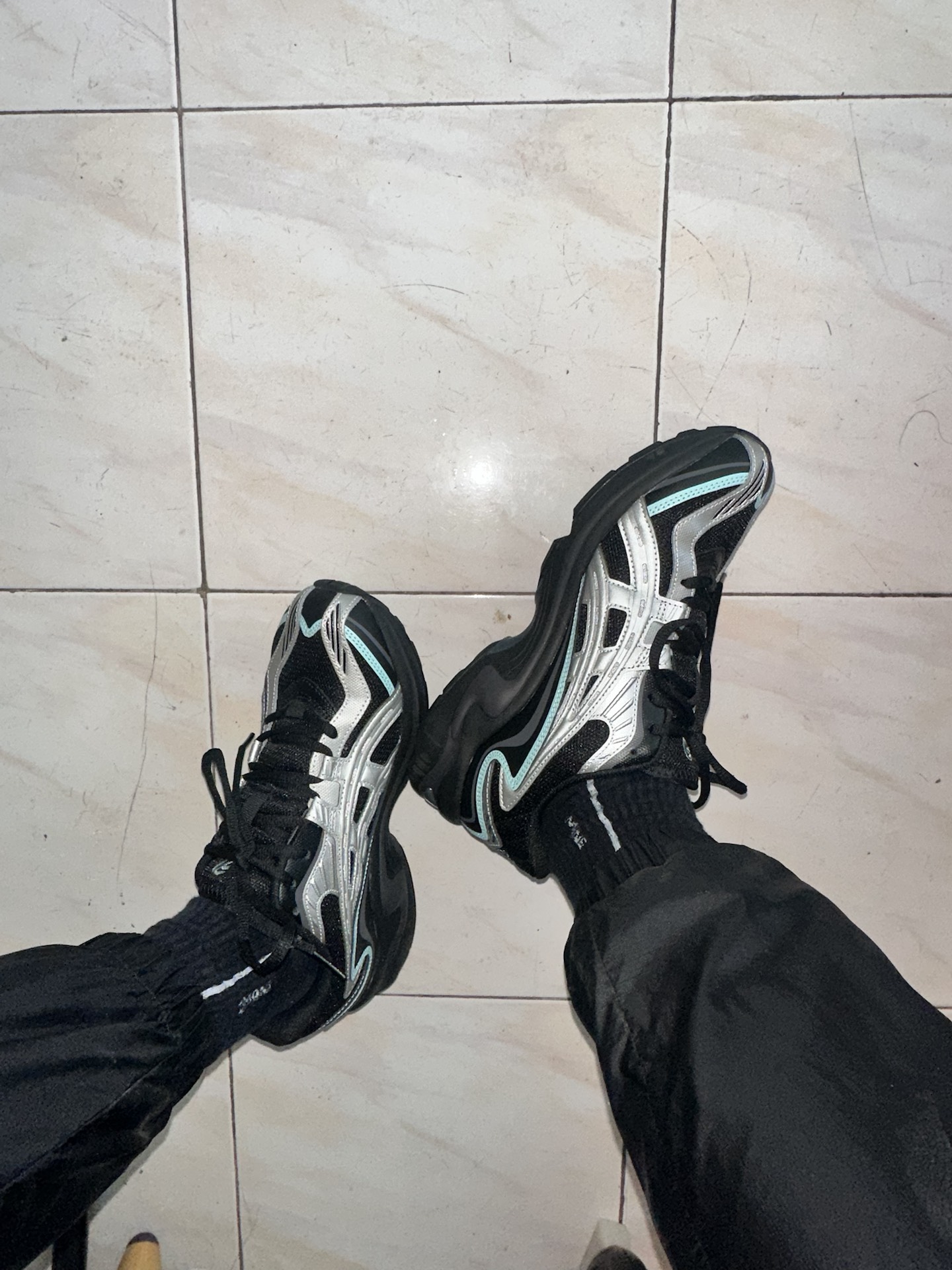 custom review-Asics Gel Preleus Ткань Винтаж Низкий Верх Повседневная Обувь Унисекс Черный Серебряный