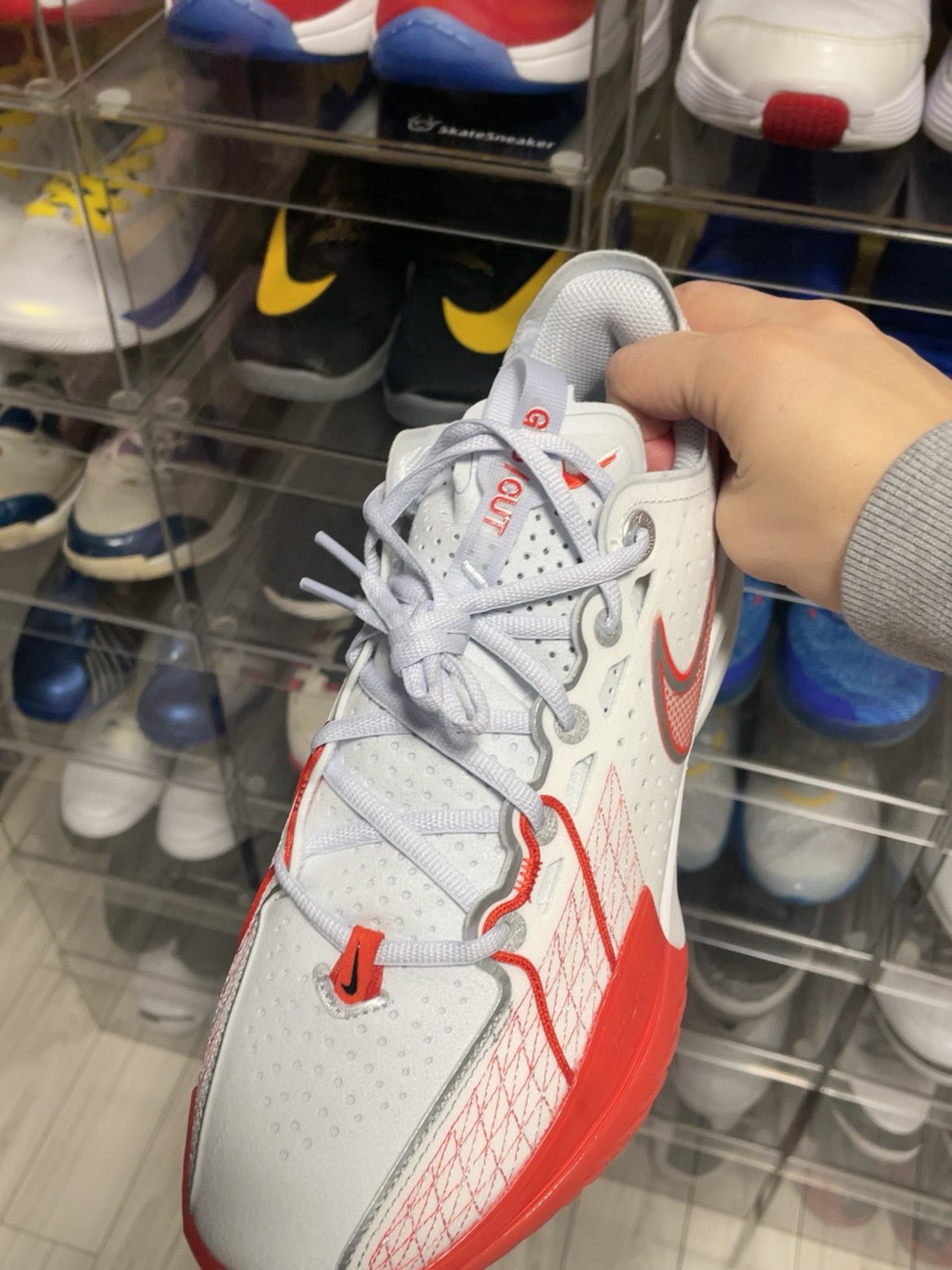 custom review-Nike Air Zoom G.T. Cut 3 Low Топ Баскетбольные кроссовки Унисекс Белый Красный Азиатская версия