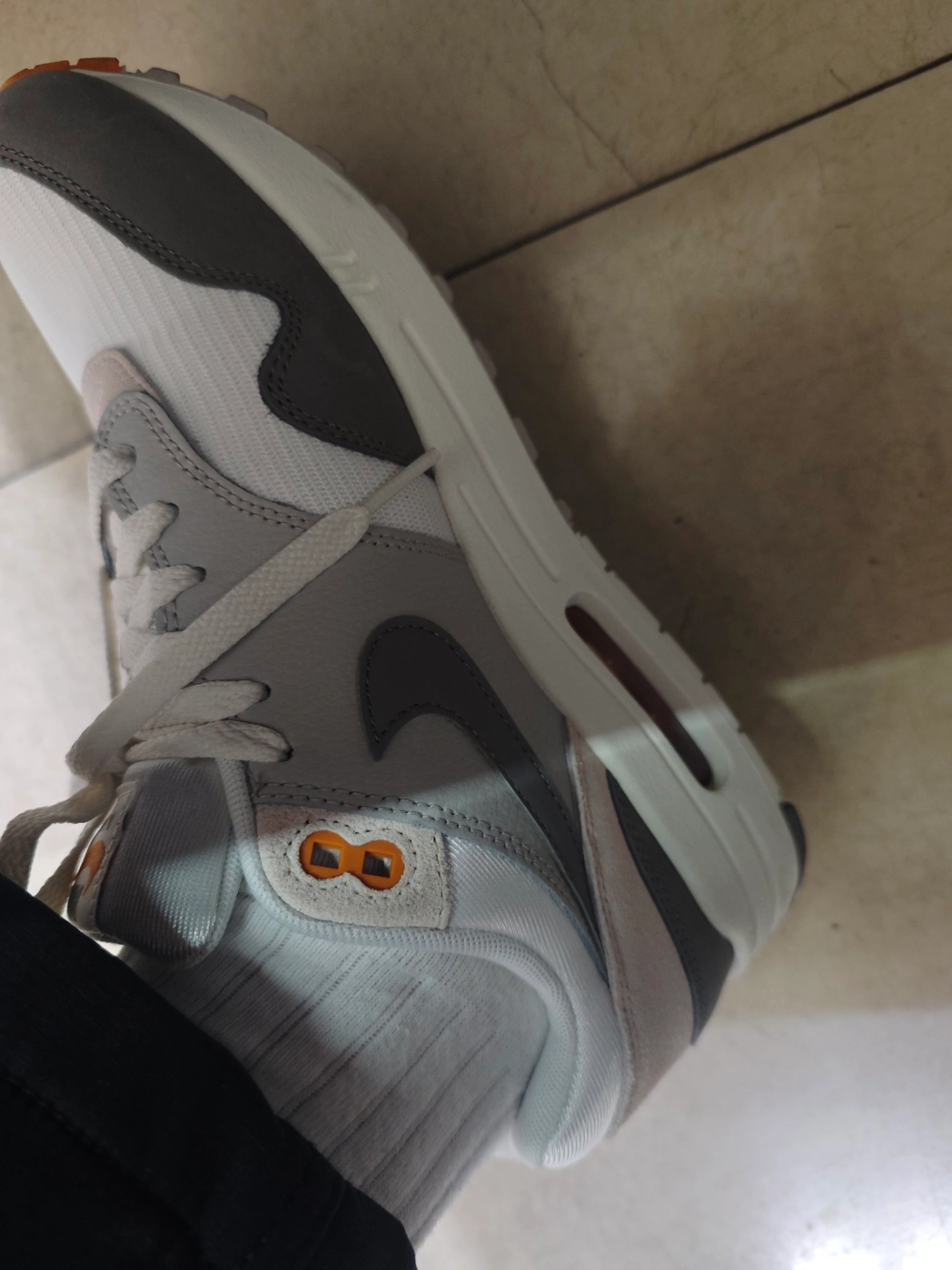 custom review-Nike Air Max 1 Устойчивый к истиранию Низкий Топ Casual Мужской Серый