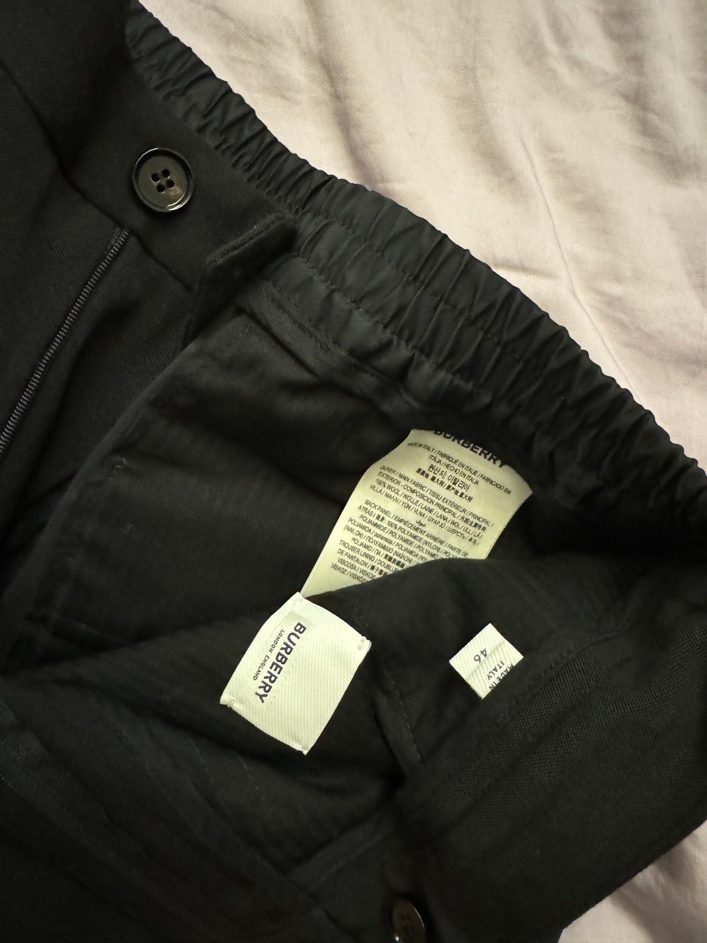 custom review-Burberry SS23 Повседневные брюки Мужские Черные