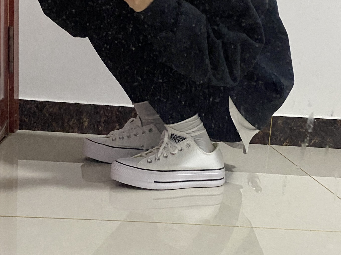 custom review-Converse Chuck Taylor All Star Platform Low Top Low Top Canvas Shoes Women's Pure White