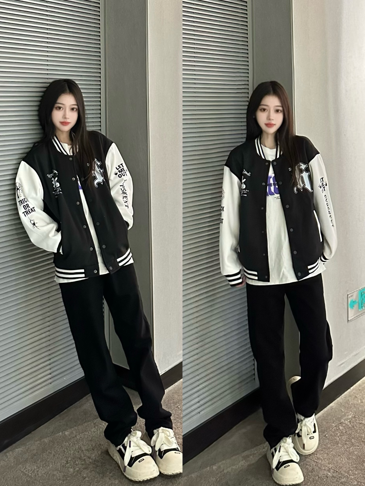 小鬼幽灵印花还是hin有设计感的
搭配的裤子是版型很不错的黑色牛仔